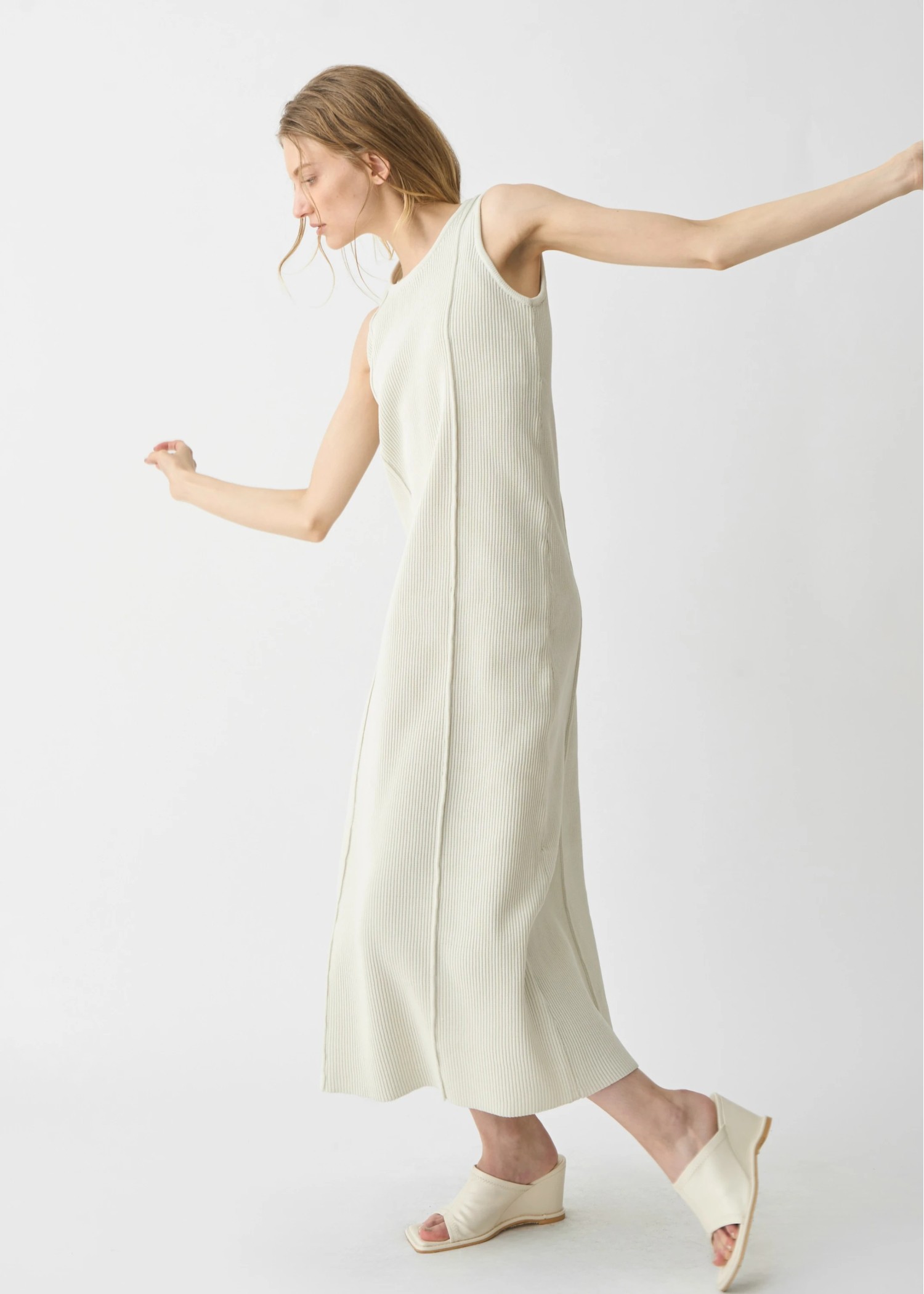 rib aerial knit tank OP