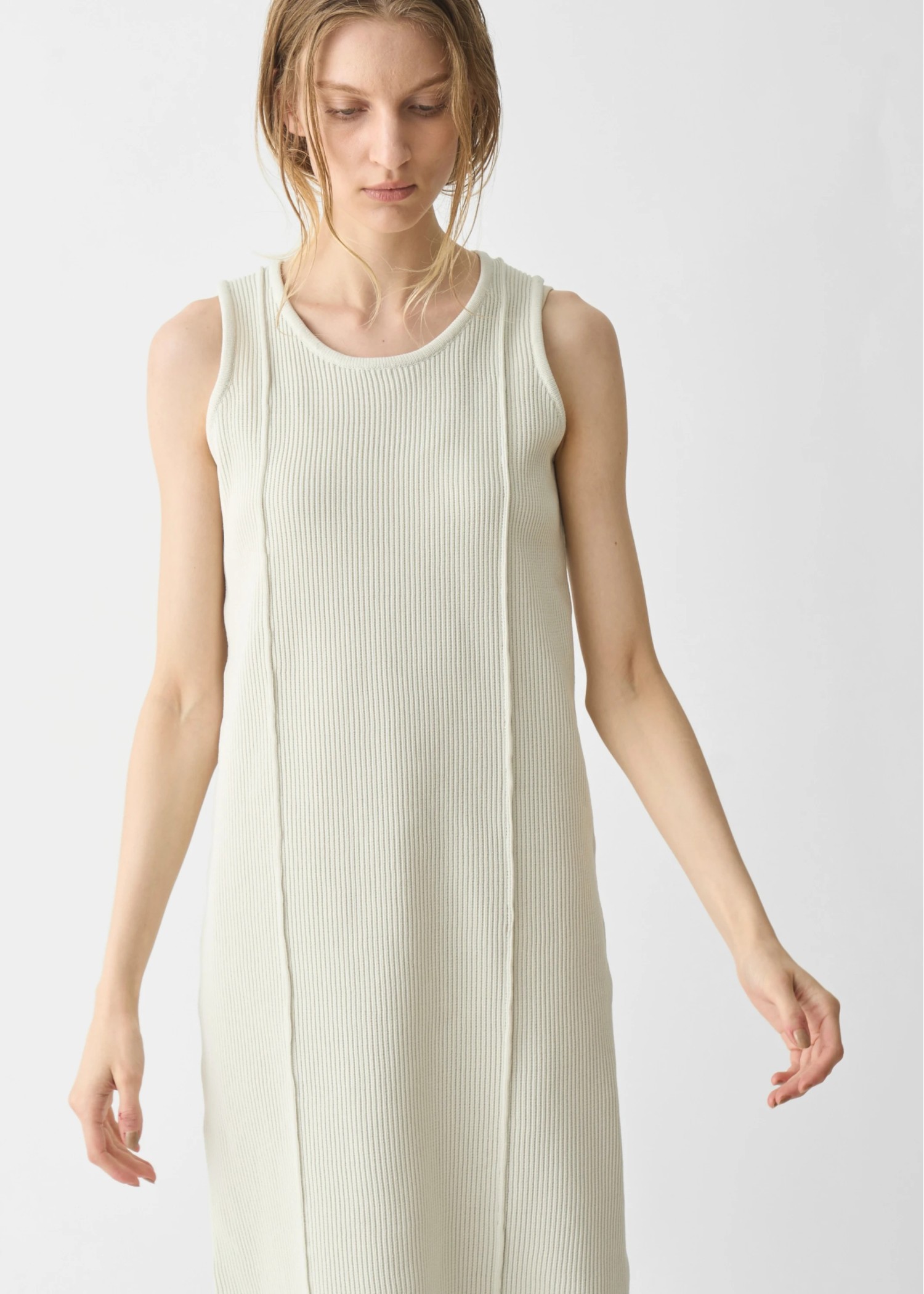 rib aerial knit tank OP