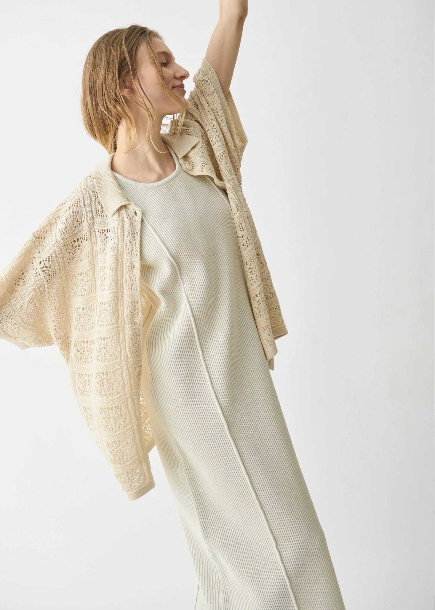 rib aerial knit tank OP