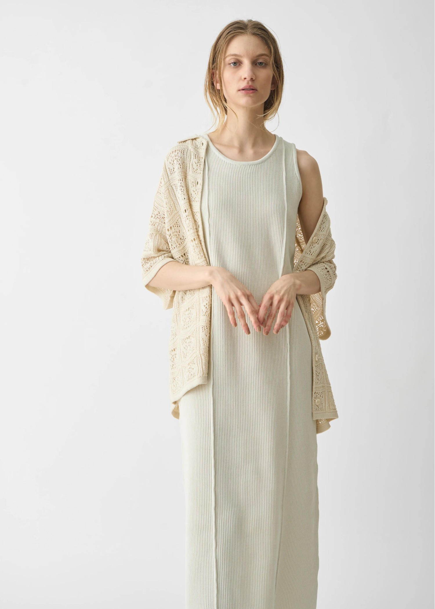 rib aerial knit tank OP