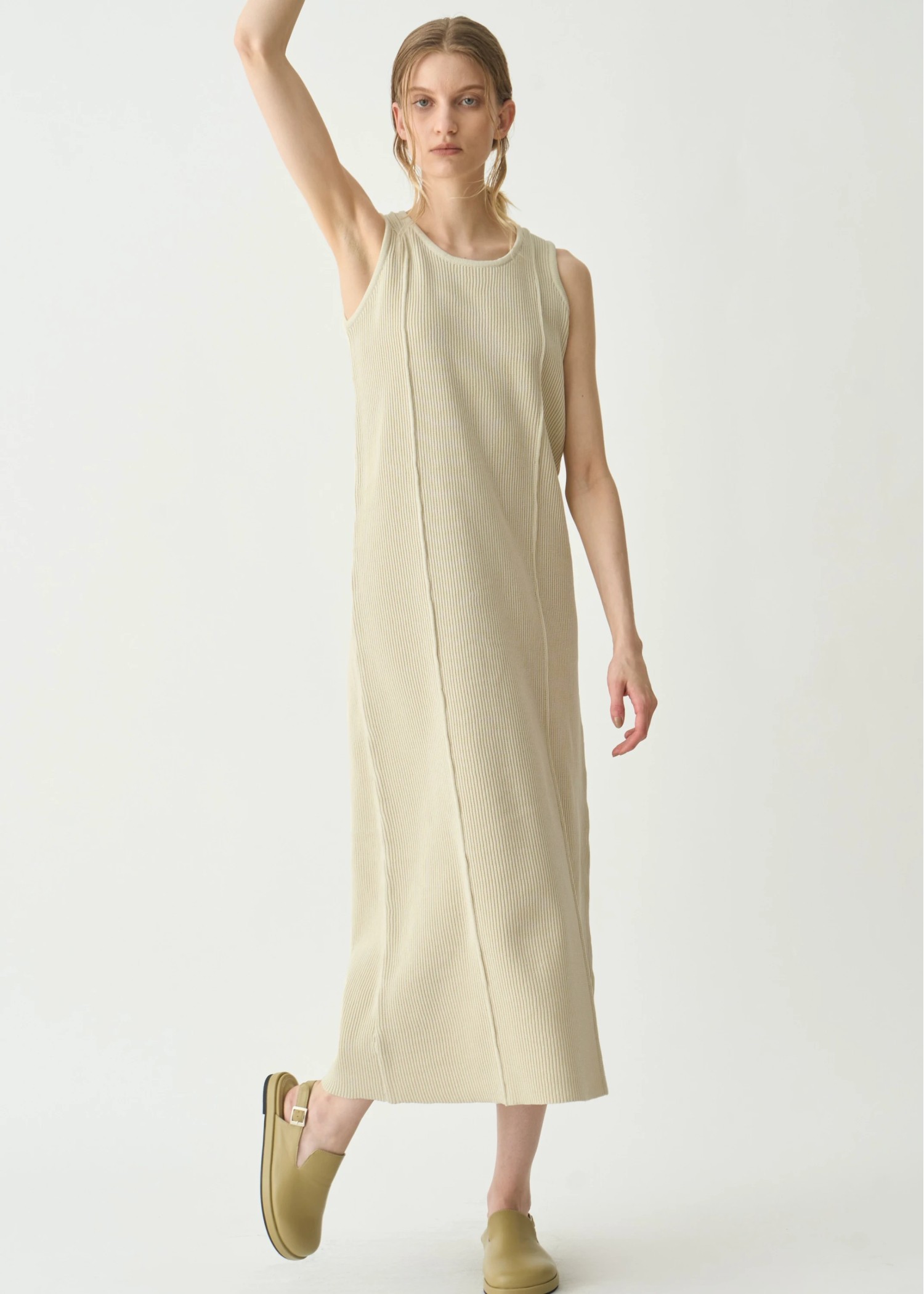 rib aerial knit tank OP