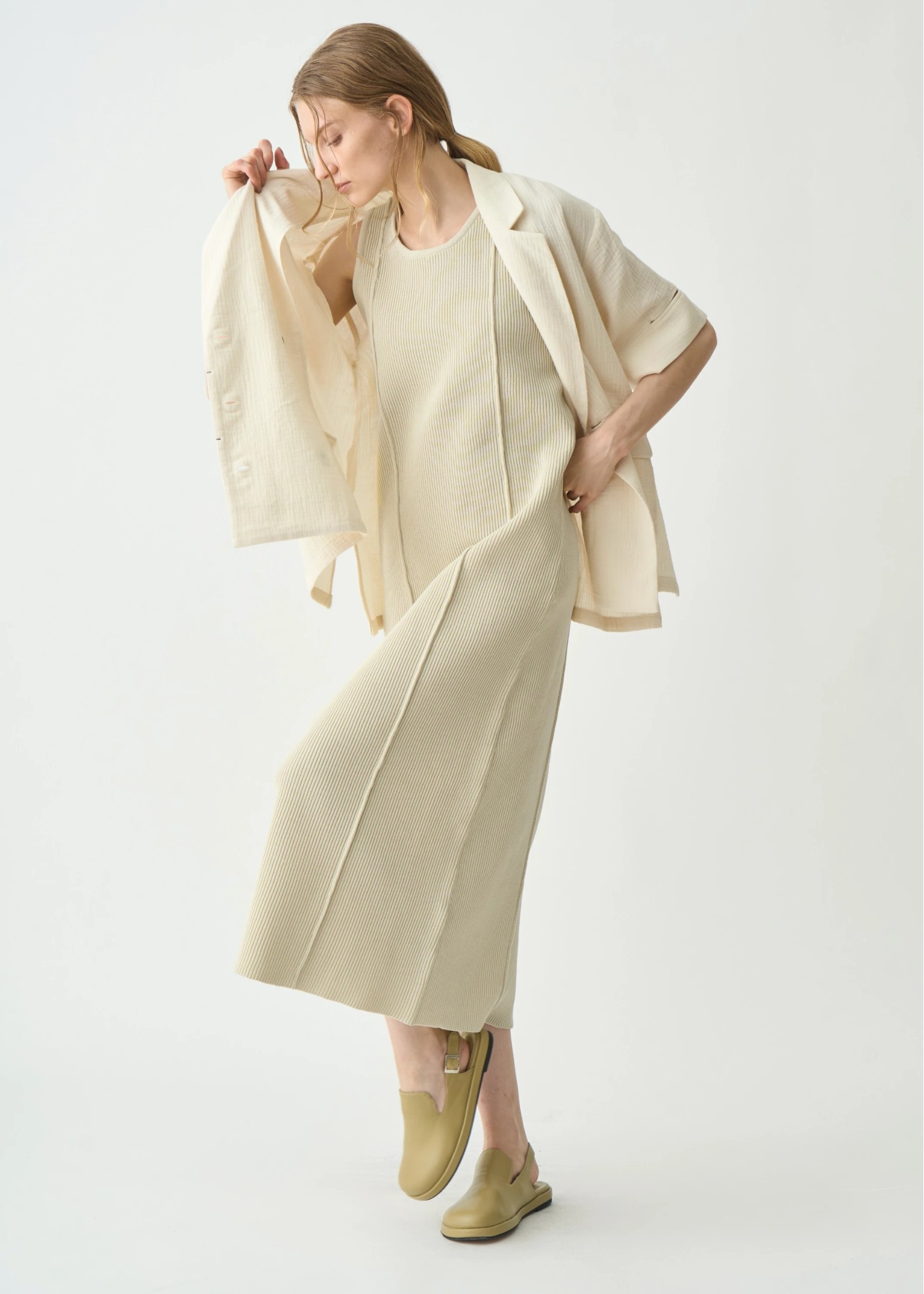 rib aerial knit tank OP