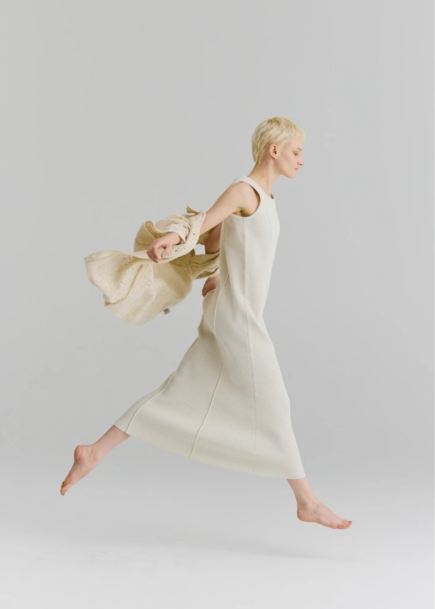 rib aerial knit tank OP
