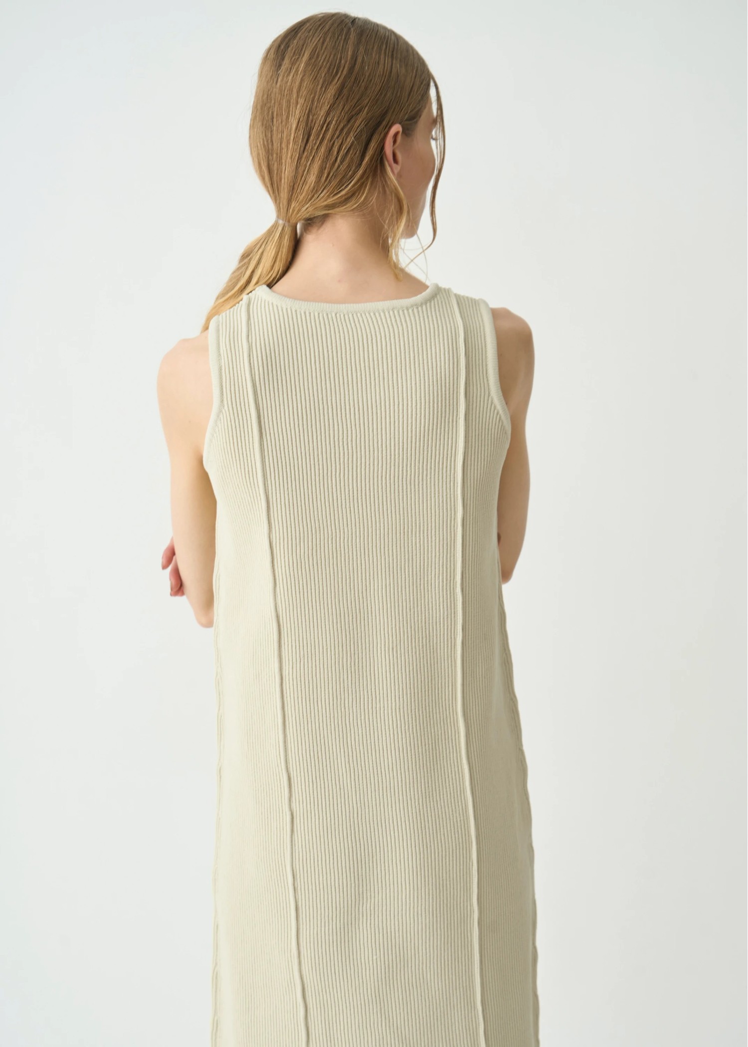 rib aerial knit tank OP