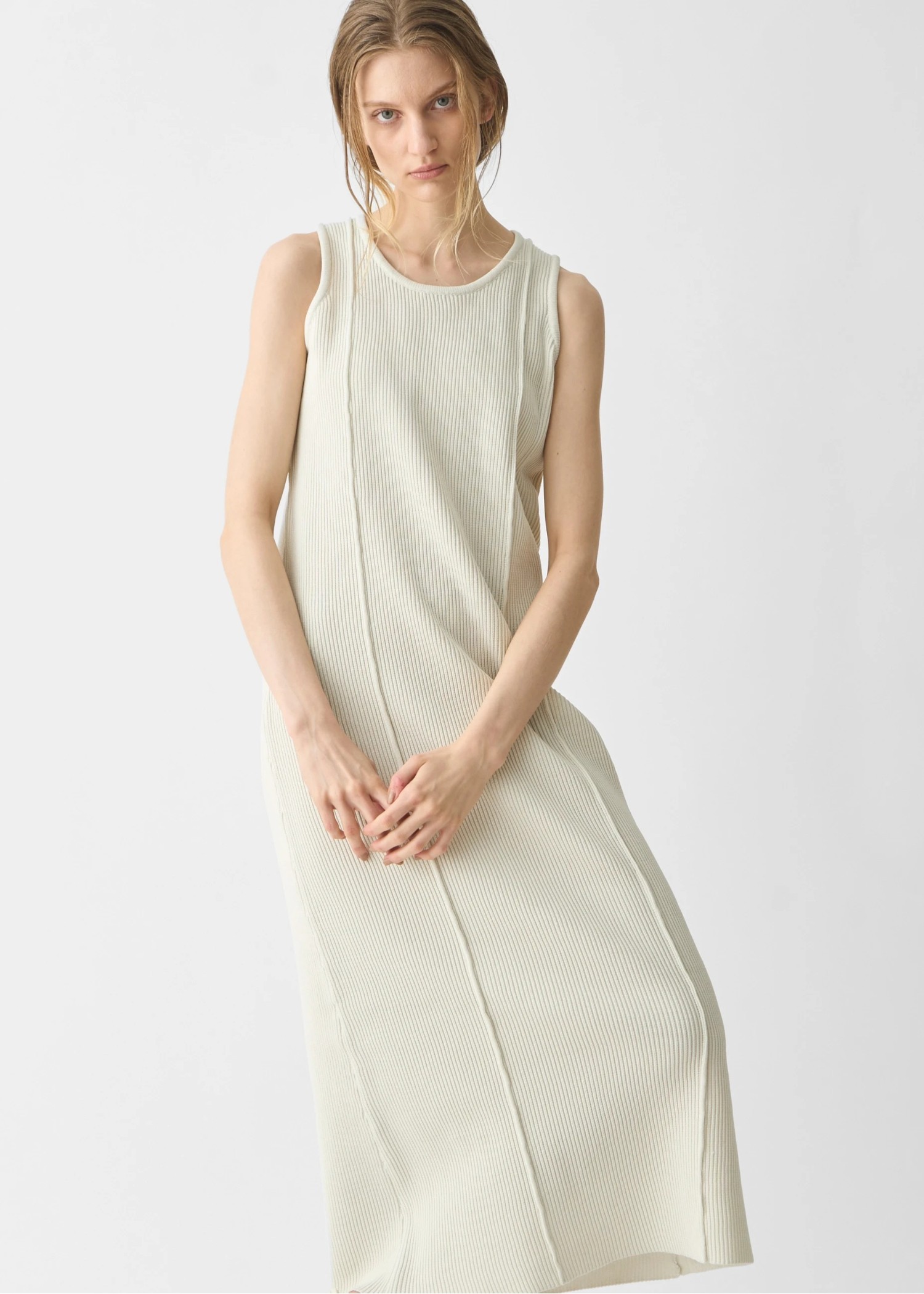 rib aerial knit tank OP