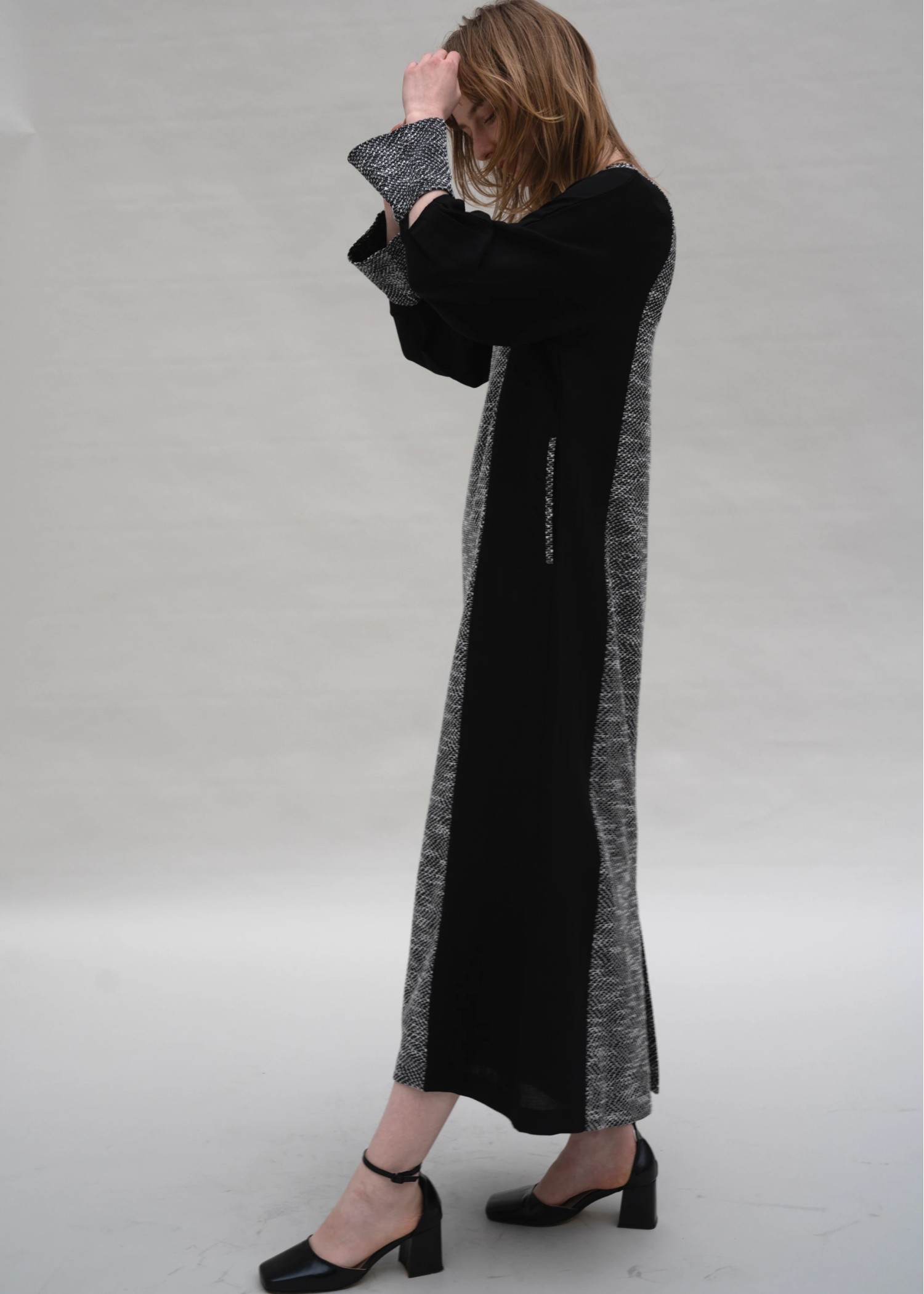 hollow out patchwork tweed OP