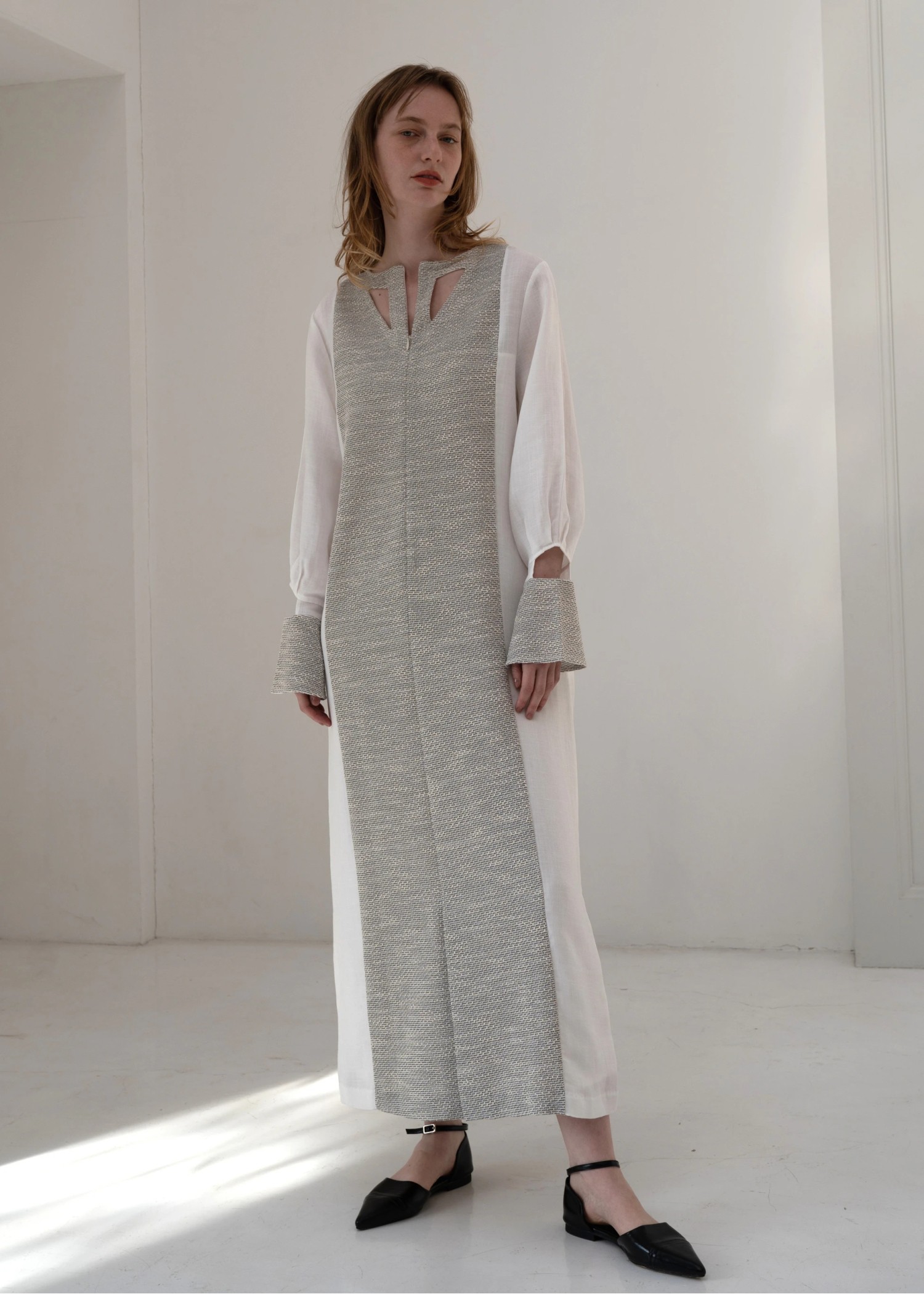 hollow out patchwork tweed OP