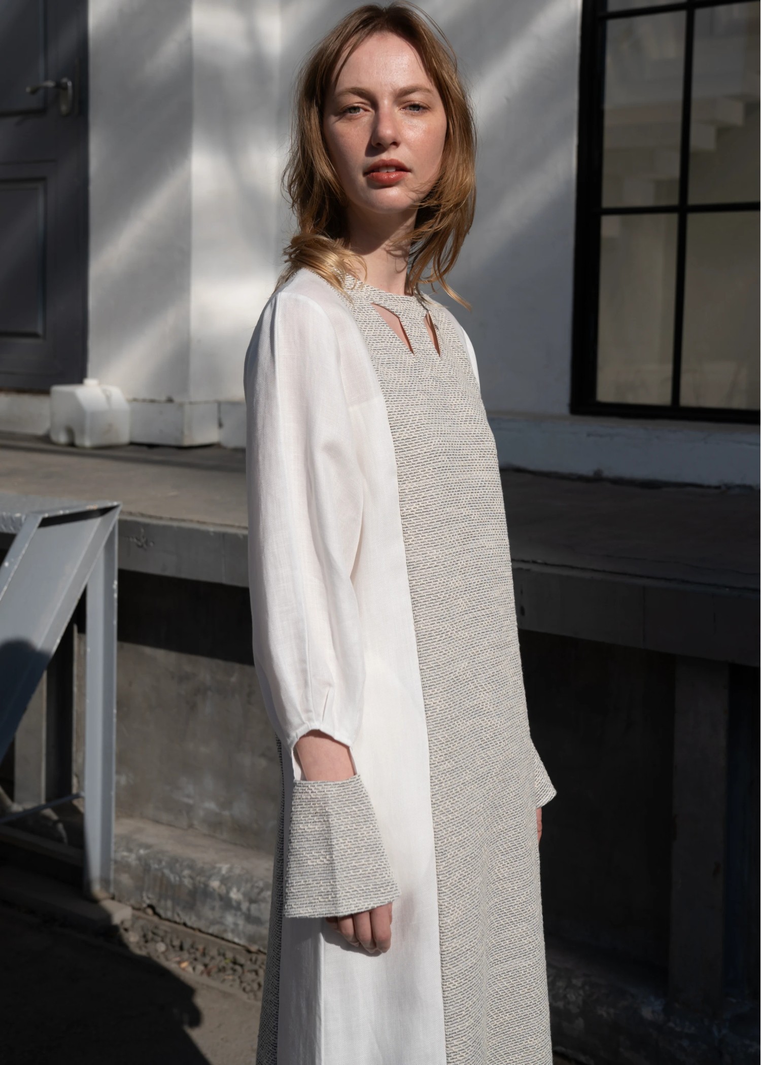 hollow out patchwork tweed OP