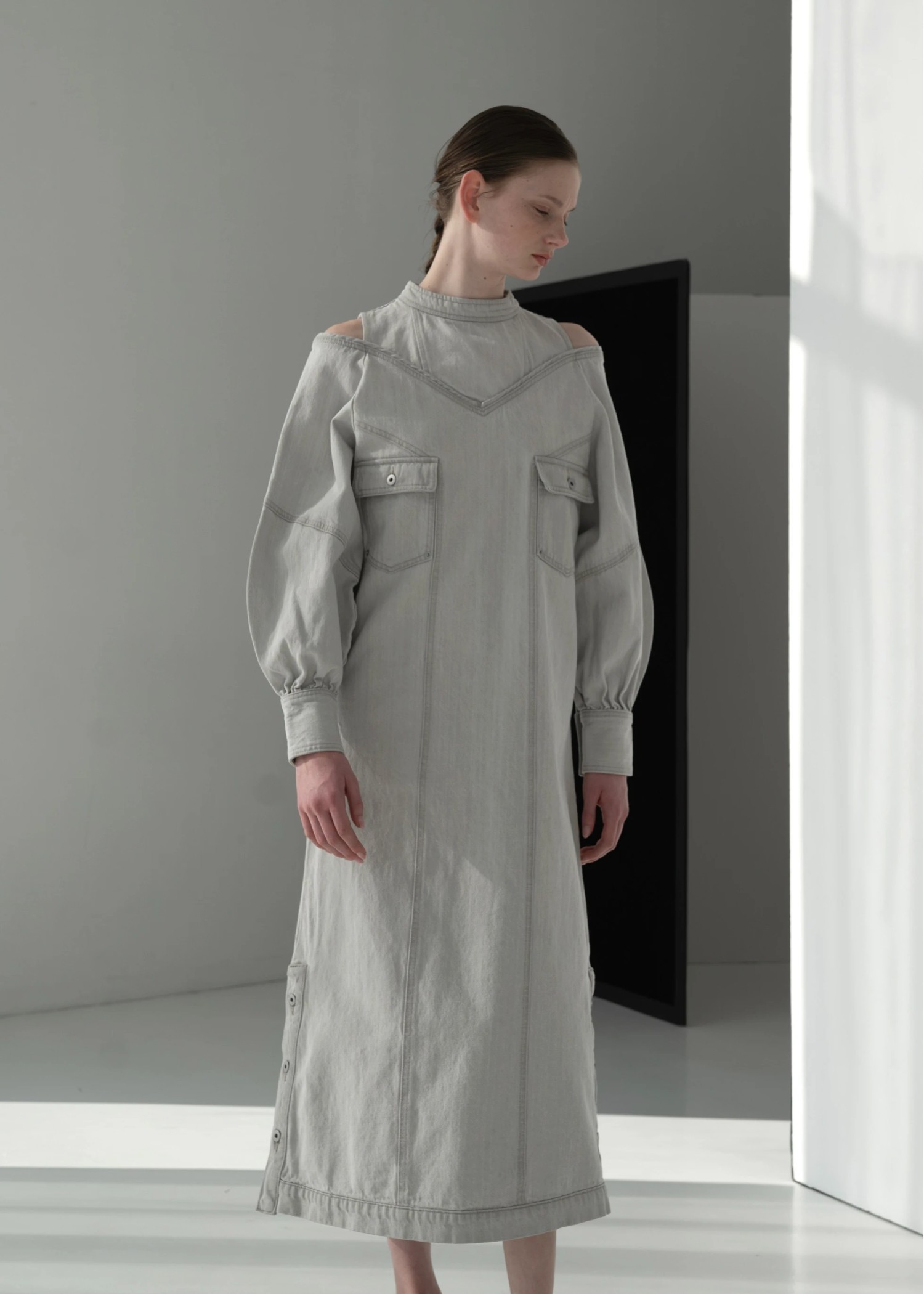 v neck layered like denim OP