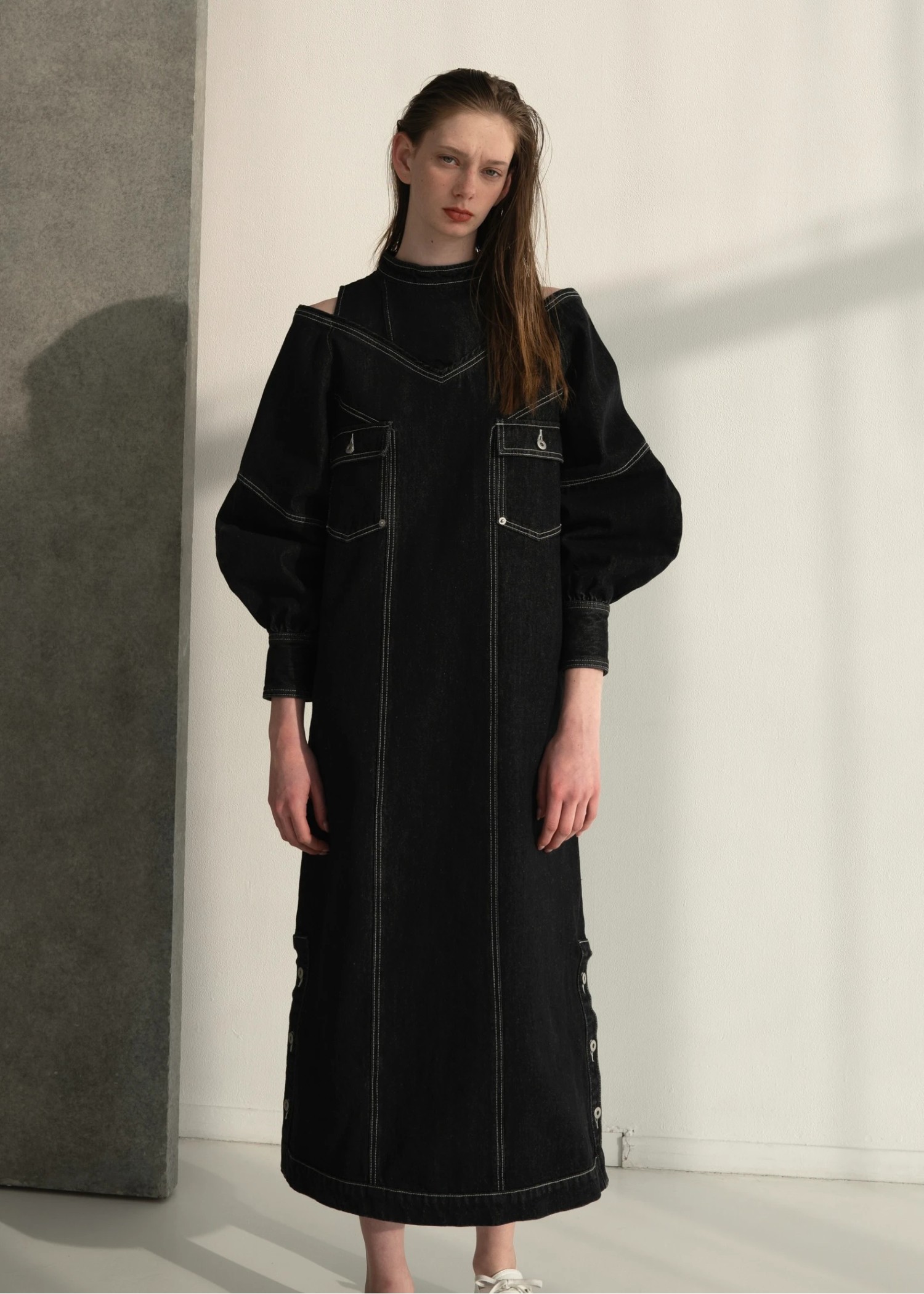 v neck layered like denim OP