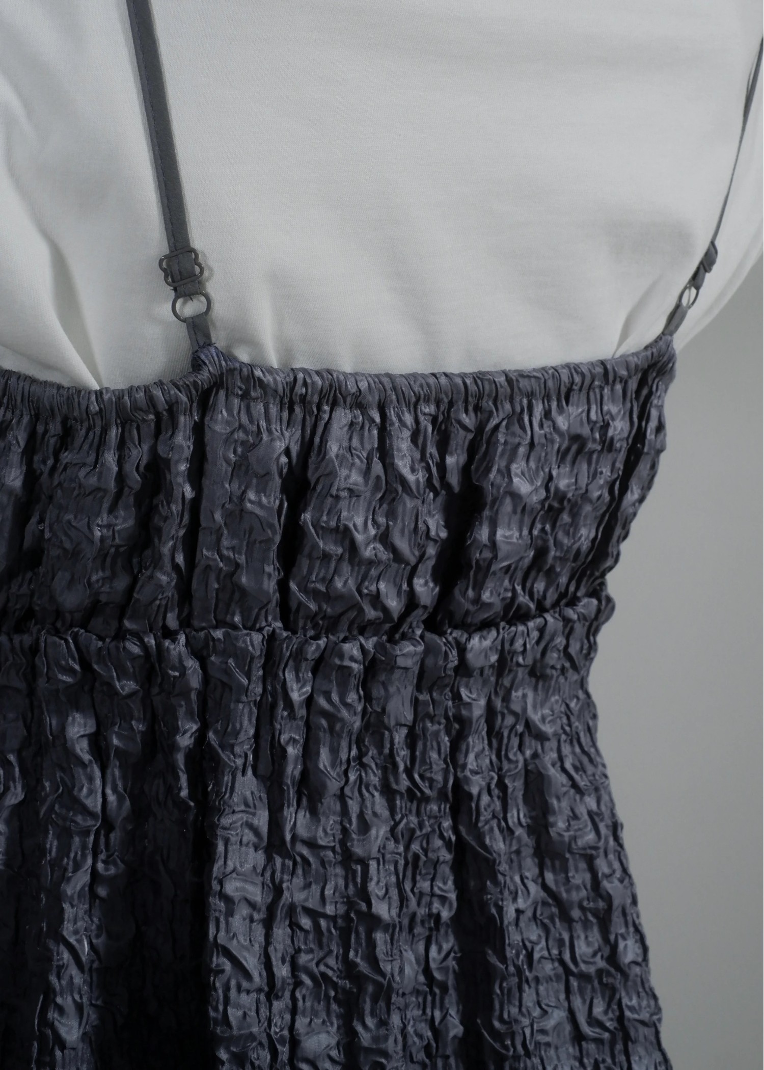 flower motif waist rubber tuck cami OP