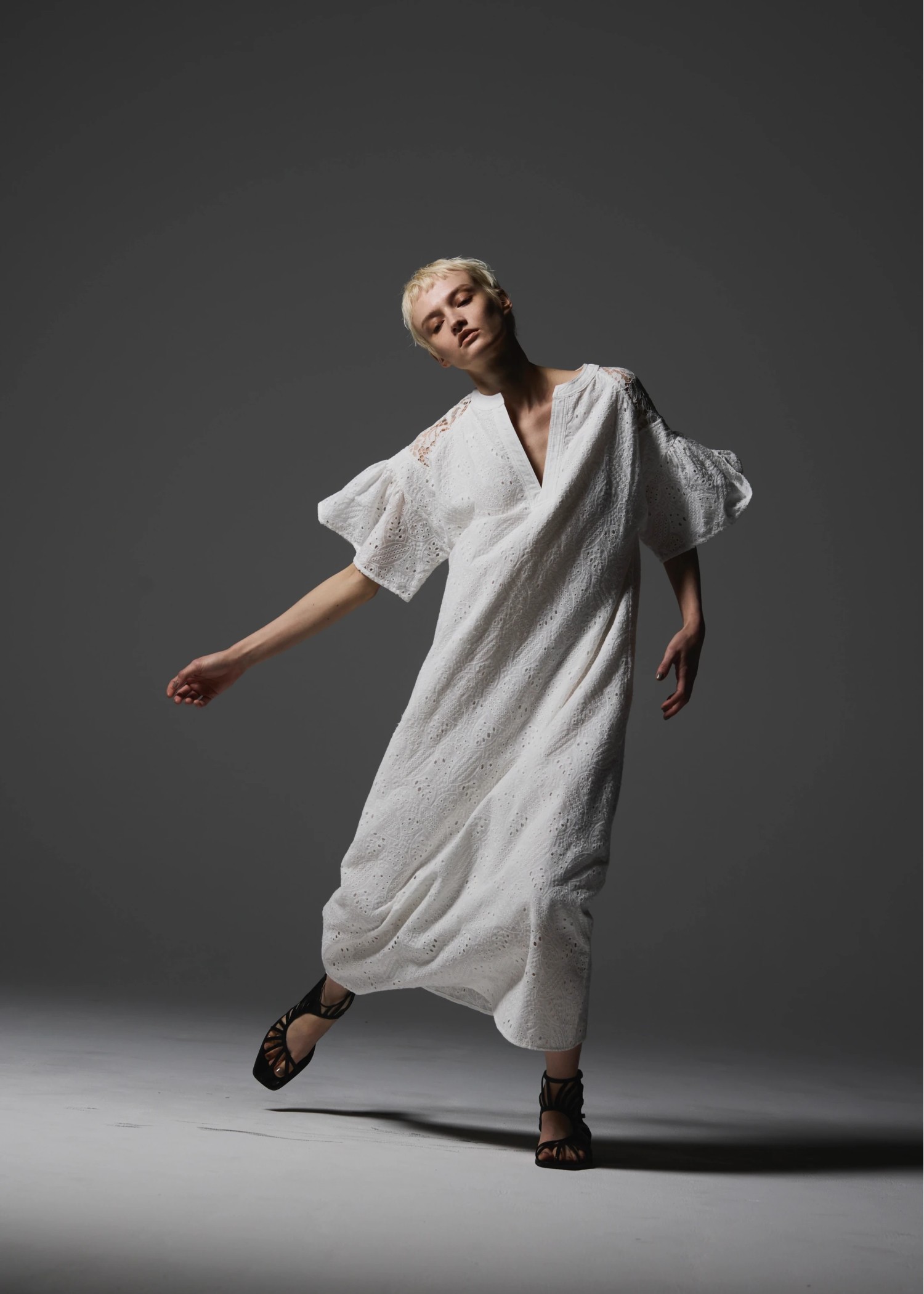 patchwork cotton lace kaftan OP