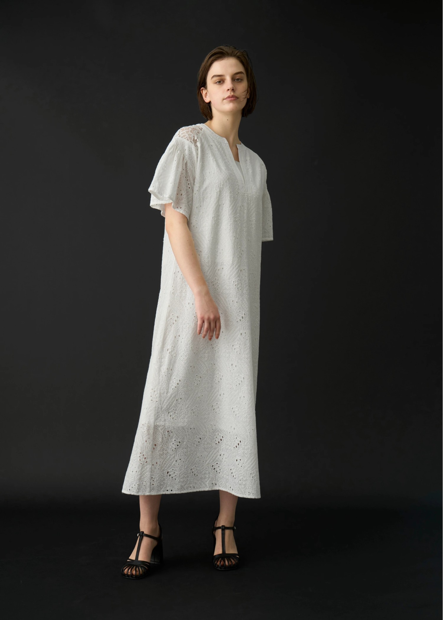patchwork cotton lace kaftan OP