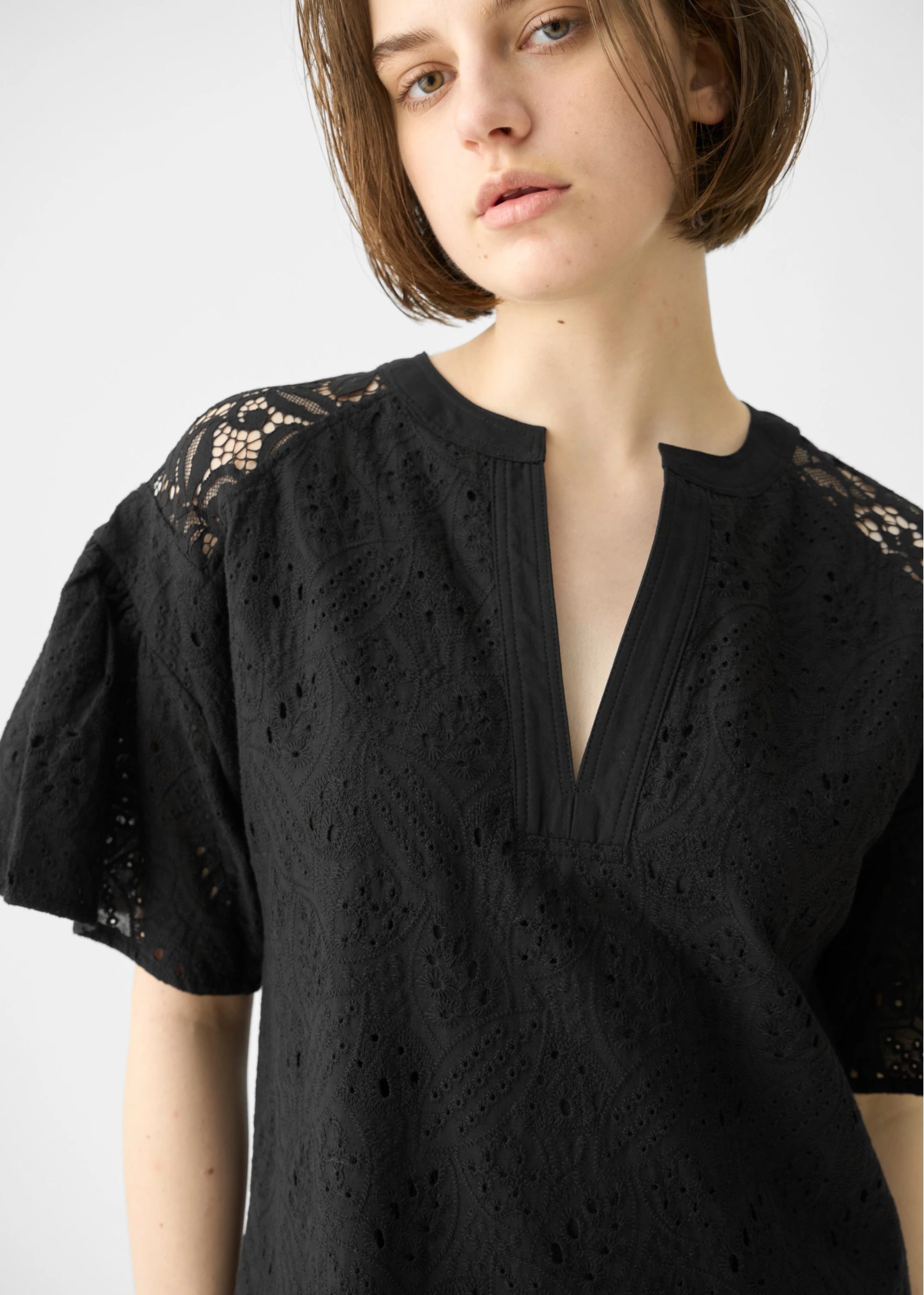 patchwork cotton lace kaftan OP
