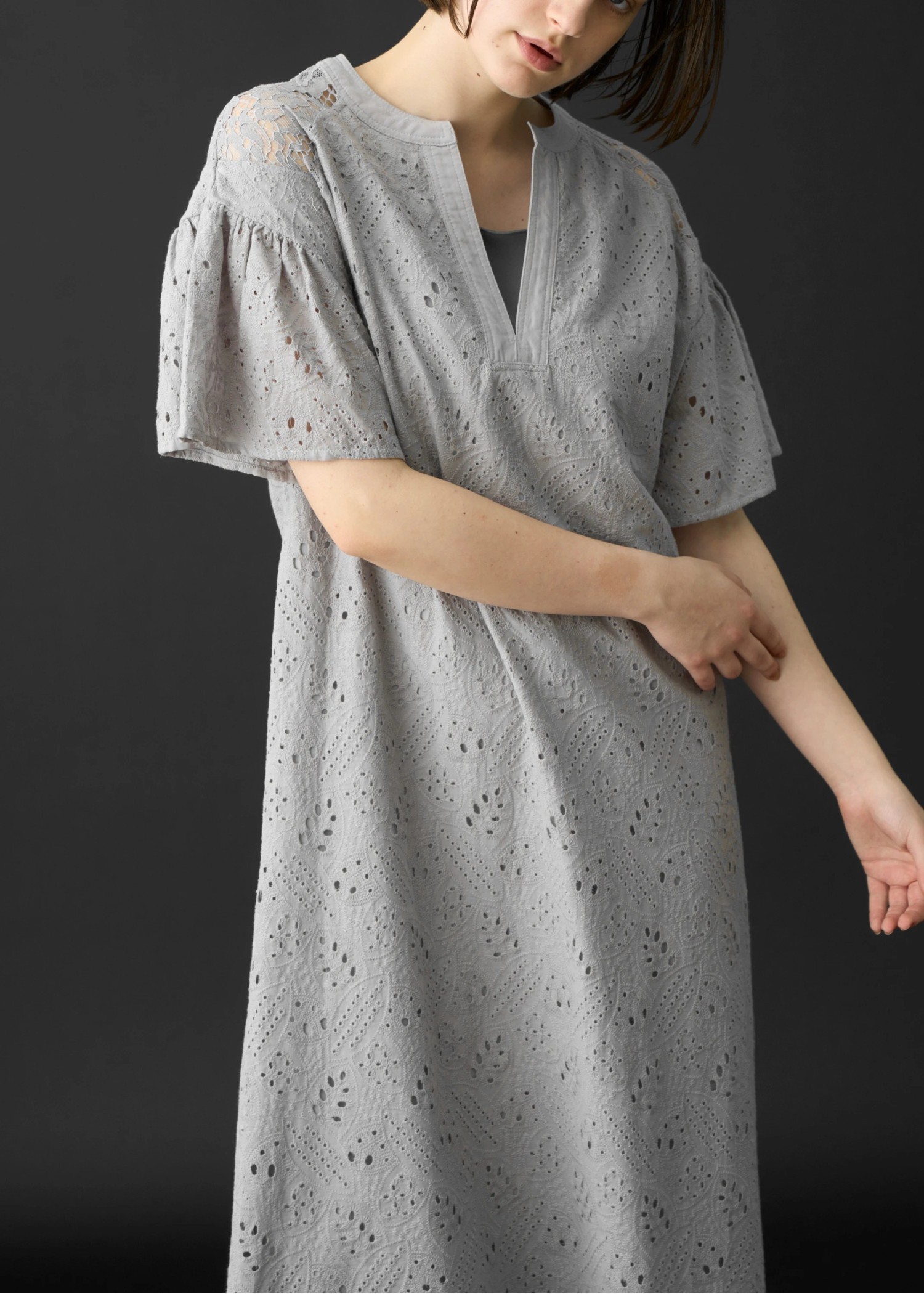 patchwork cotton lace kaftan OP
