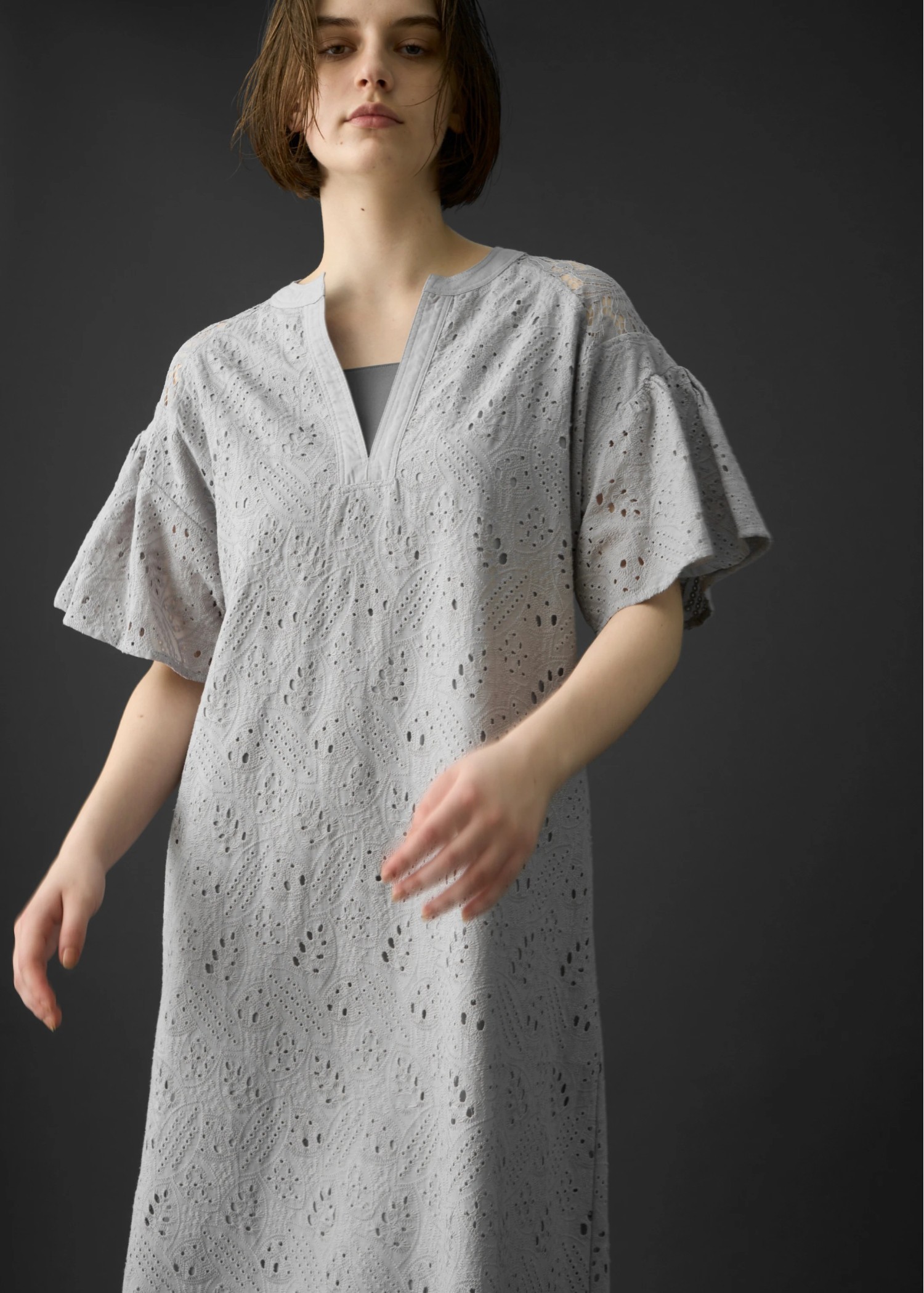 patchwork cotton lace kaftan OP