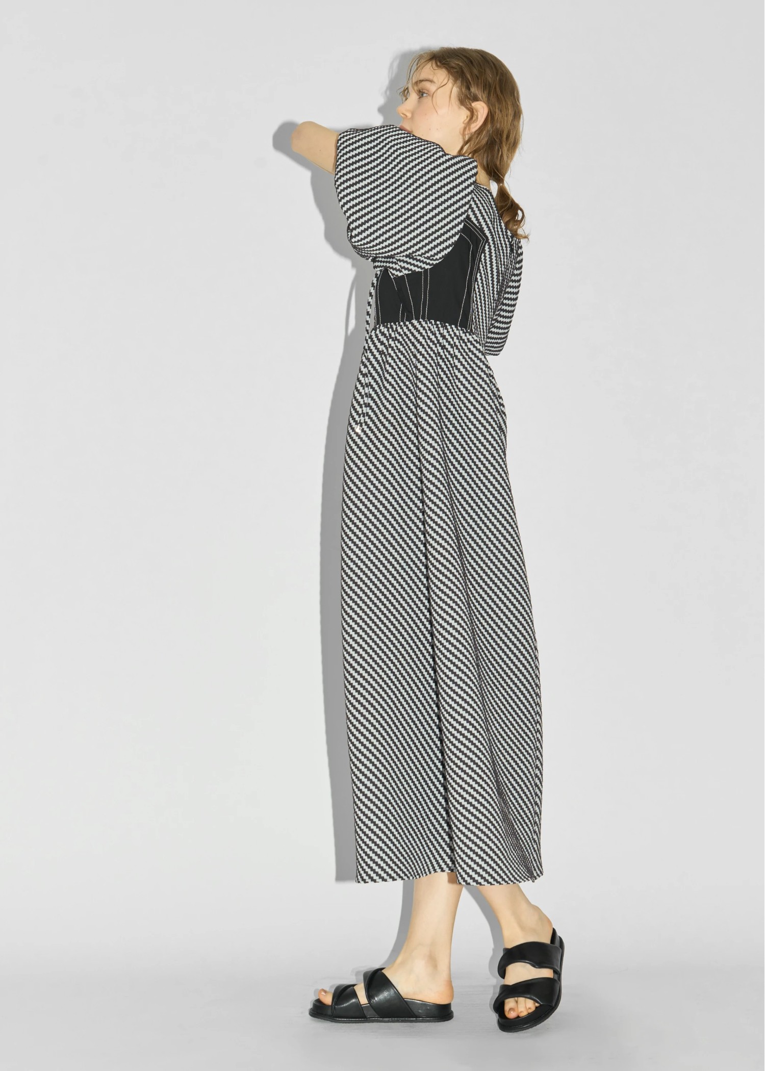 floating jacquard balloon sleeve OP