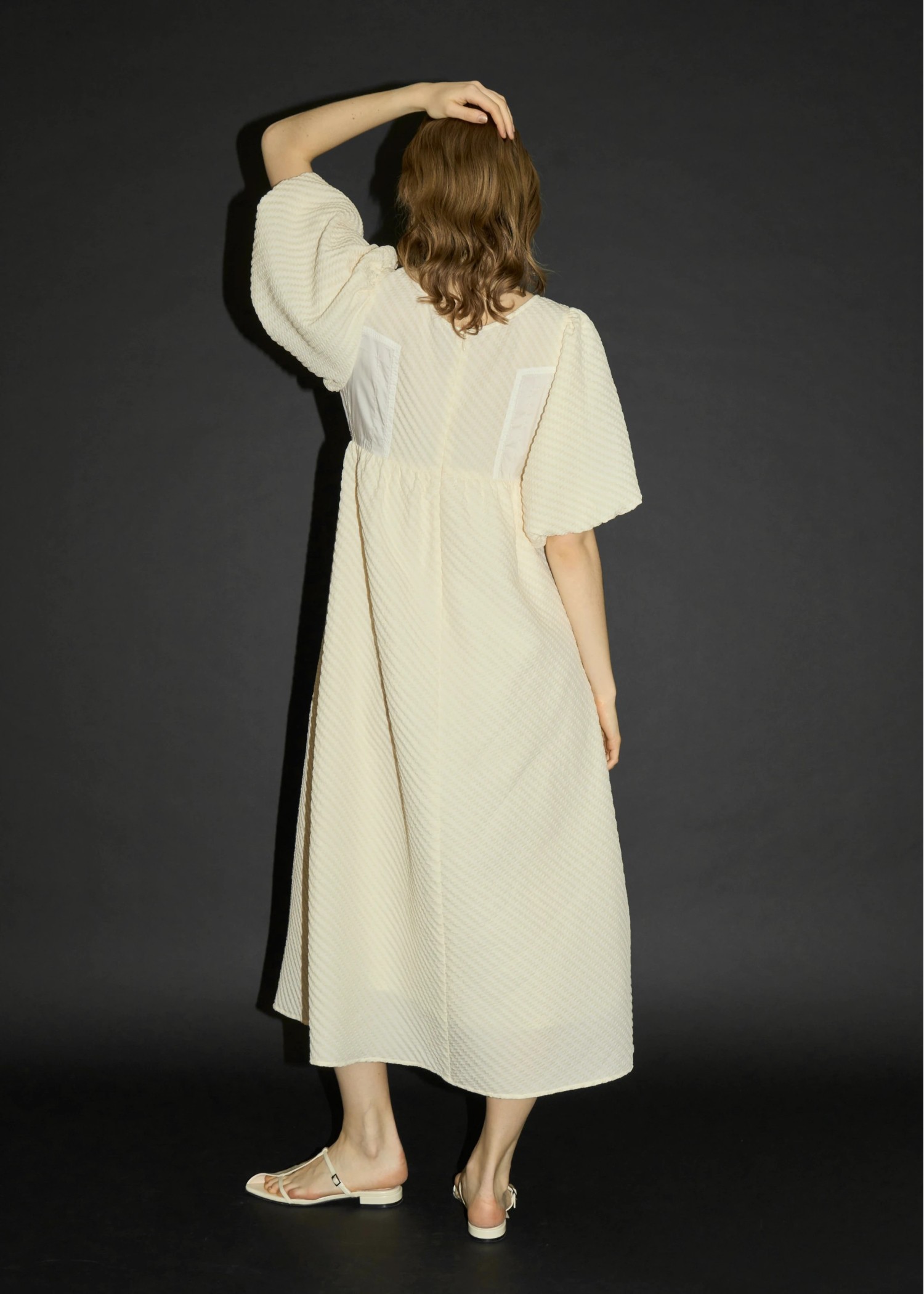 floating jacquard balloon sleeve OP