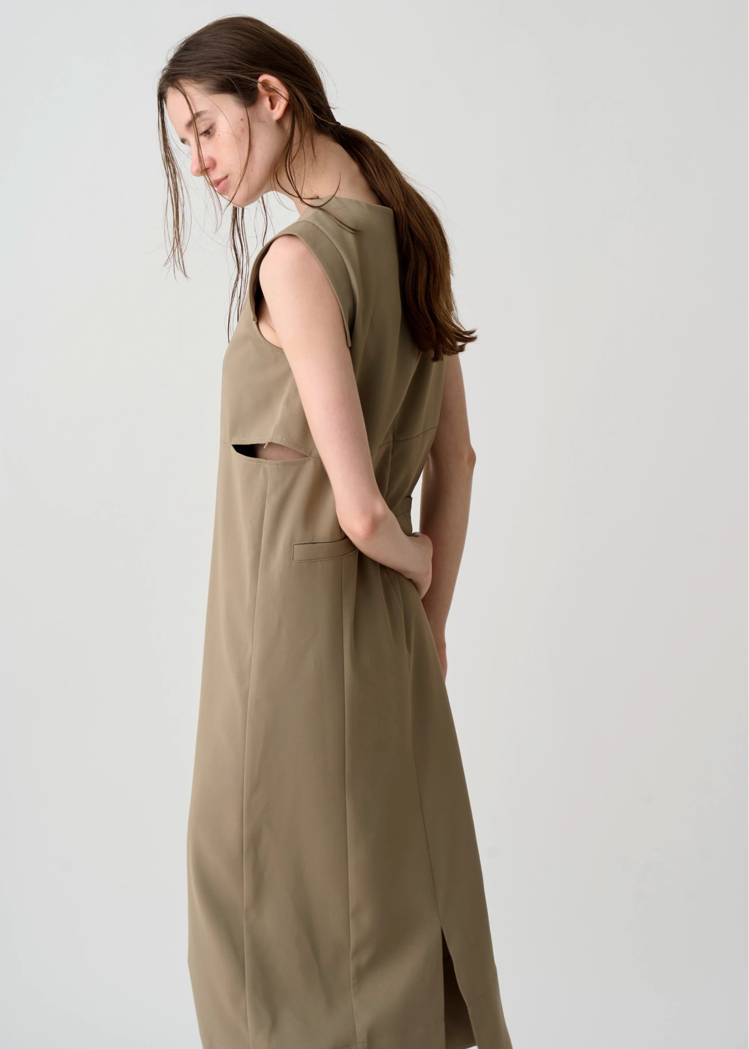 waist slit I line silhouette OP