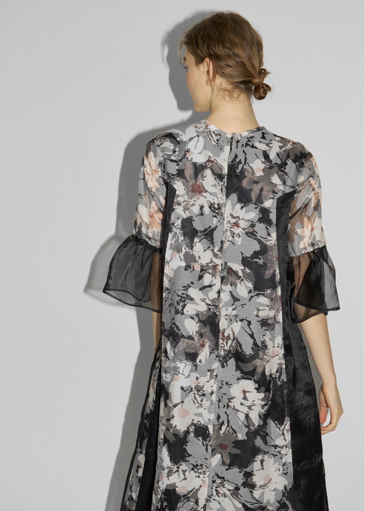 sheer flower organdy patchwork OP