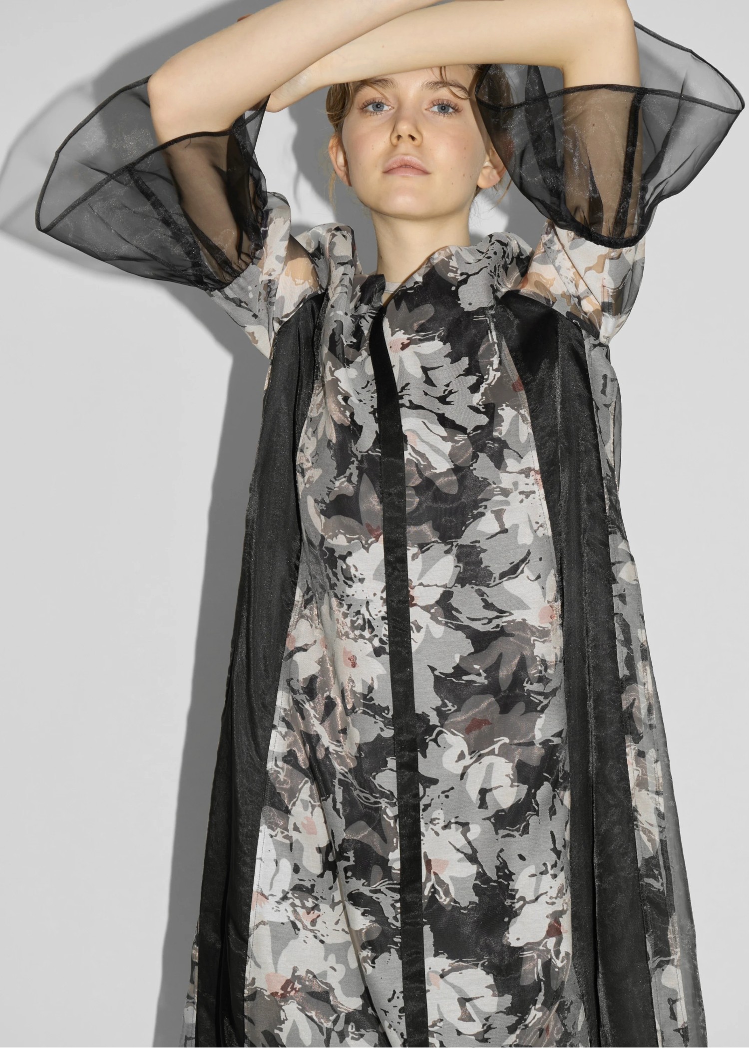 sheer flower organdy patchwork OP