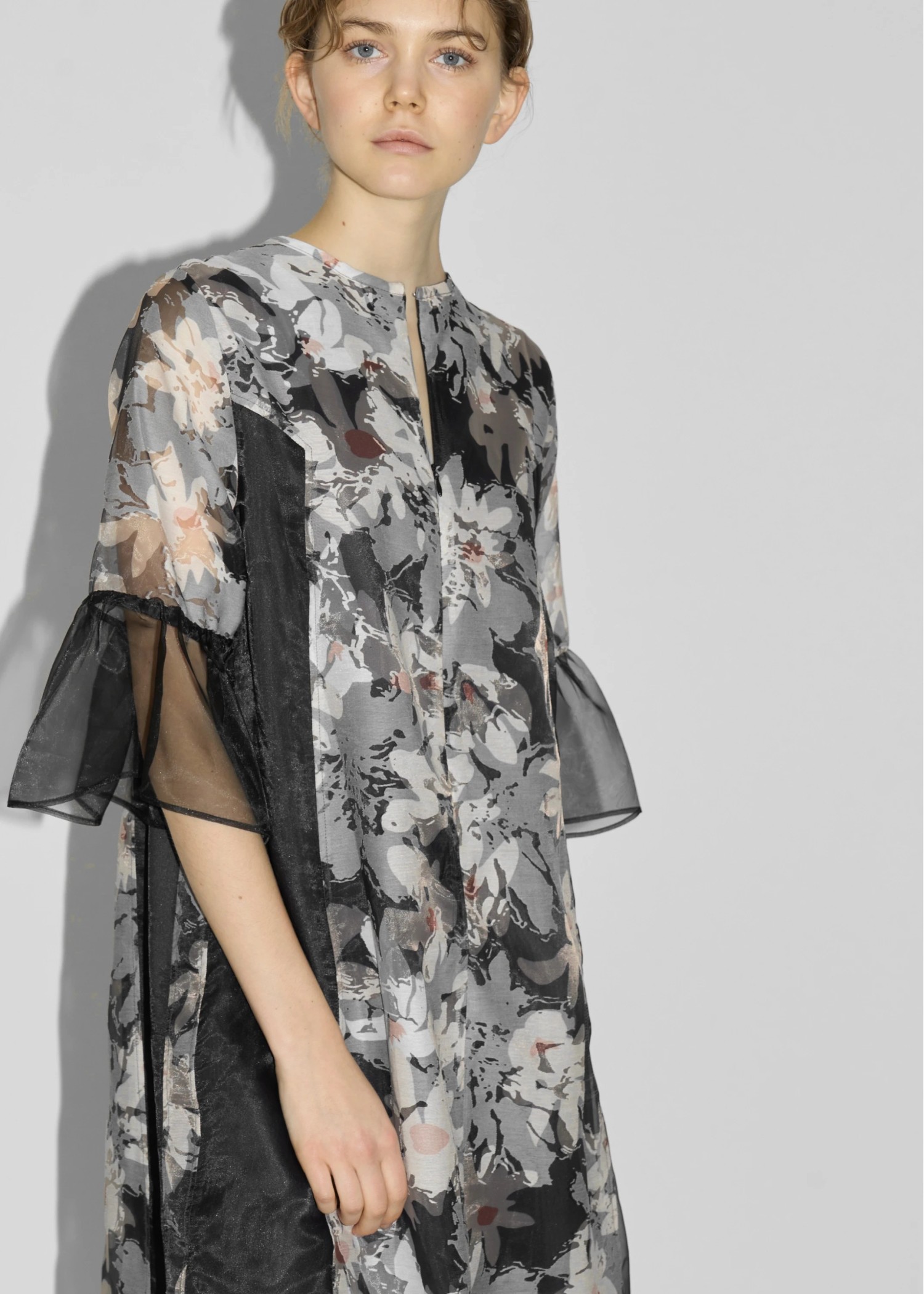 sheer flower organdy patchwork OP