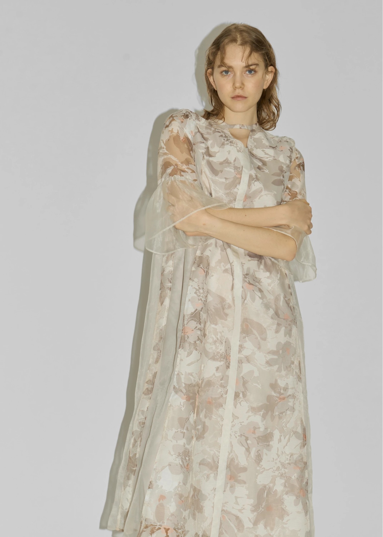 sheer flower organdy patchwork OP