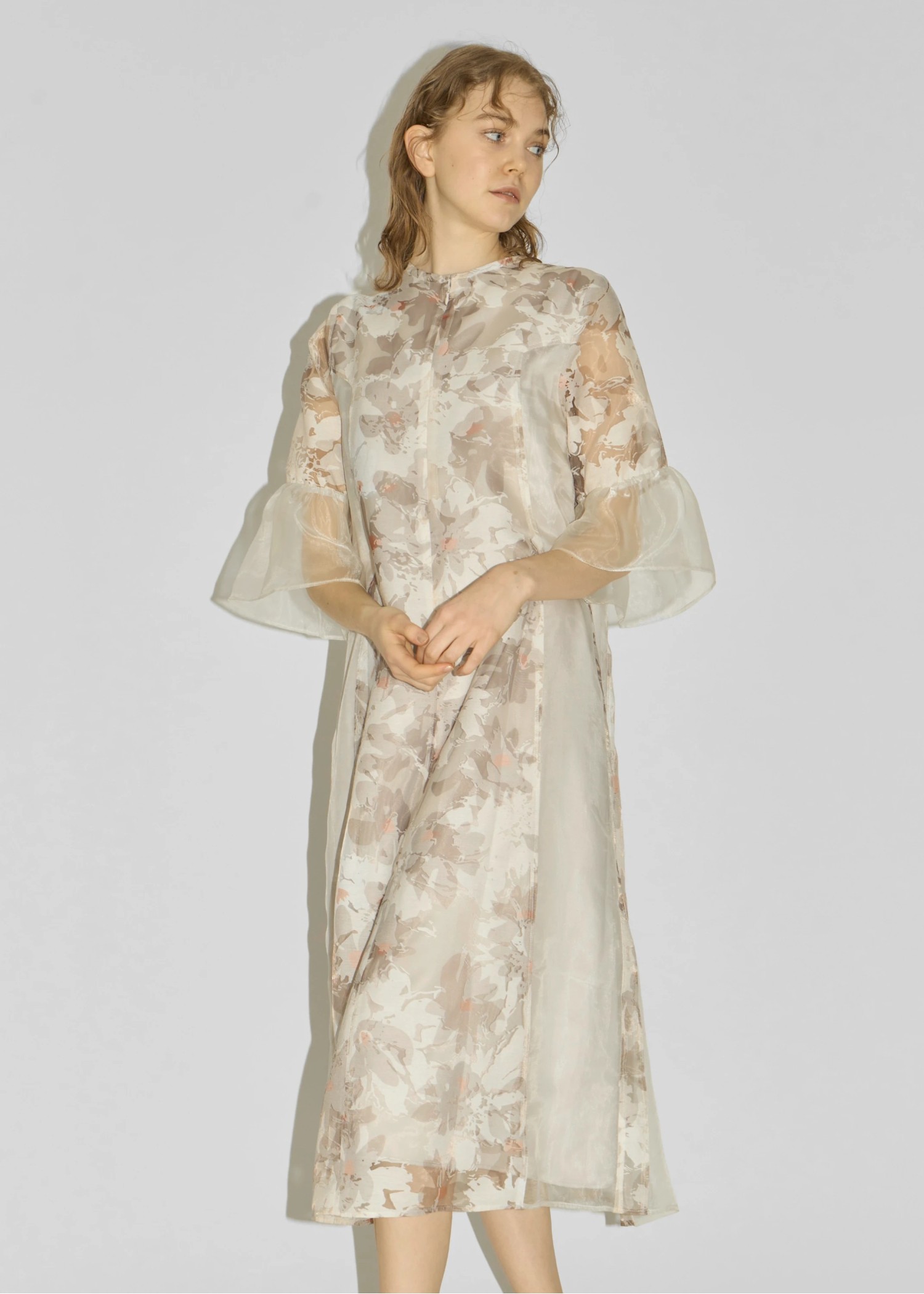 sheer flower organdy patchwork OP