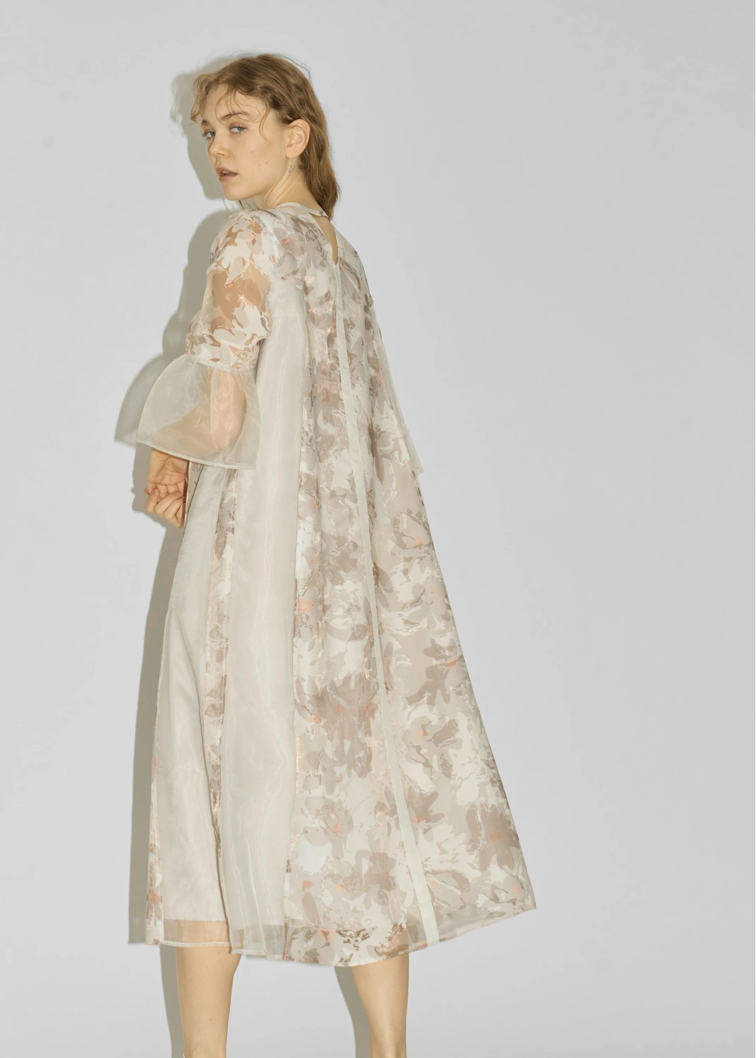 sheer flower organdy patchwork OP