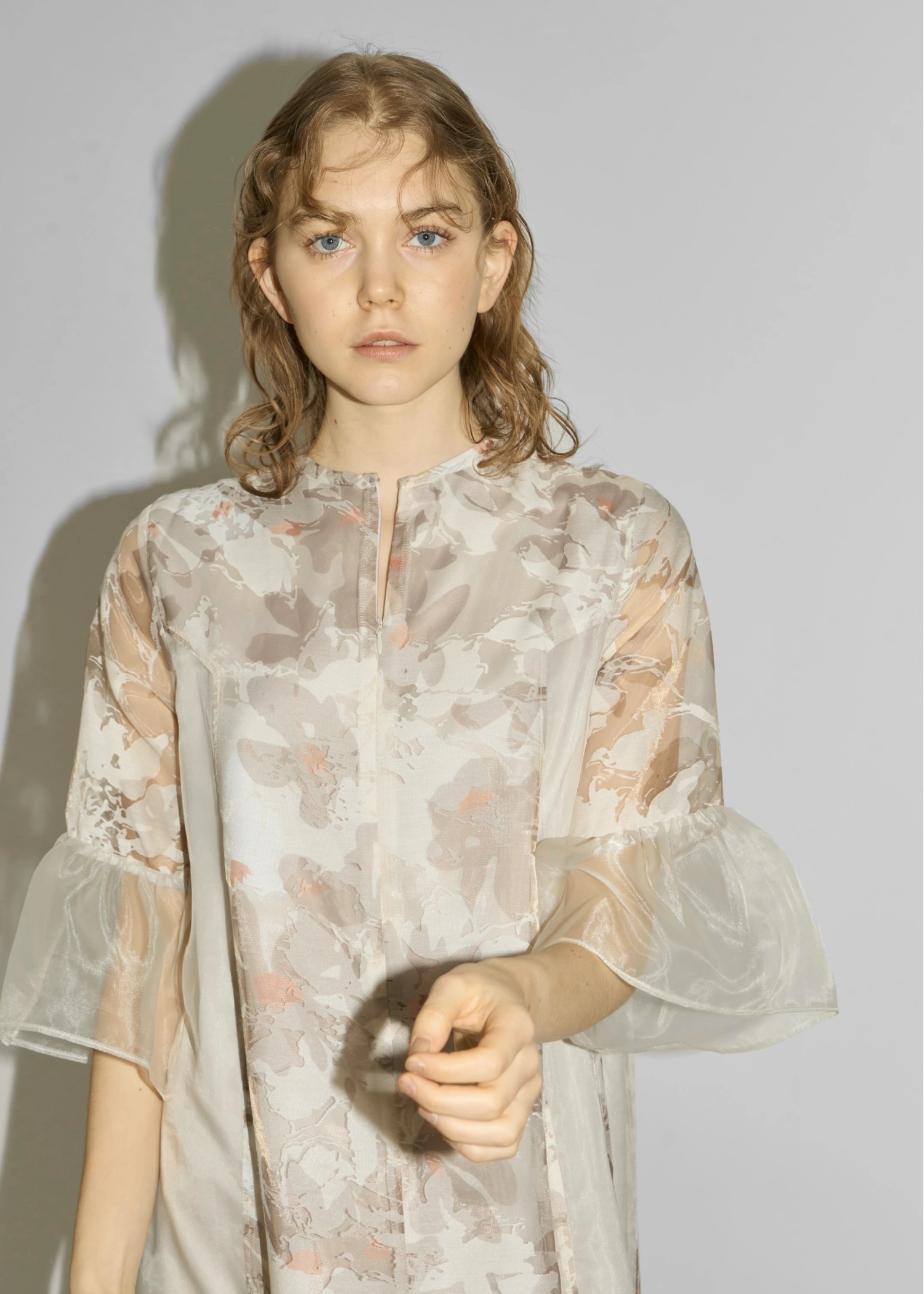 sheer flower organdy patchwork OP