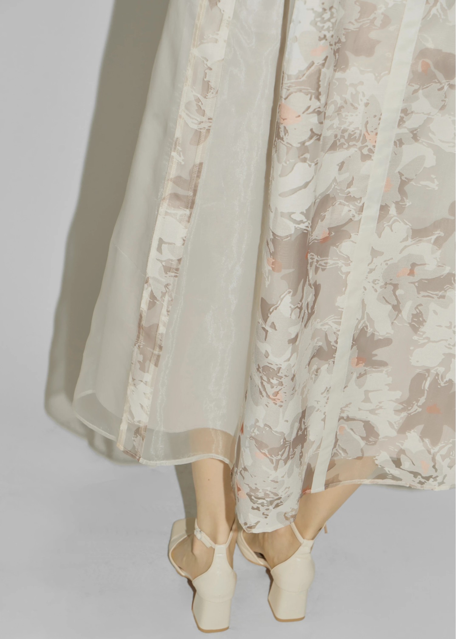 sheer flower organdy patchwork OP