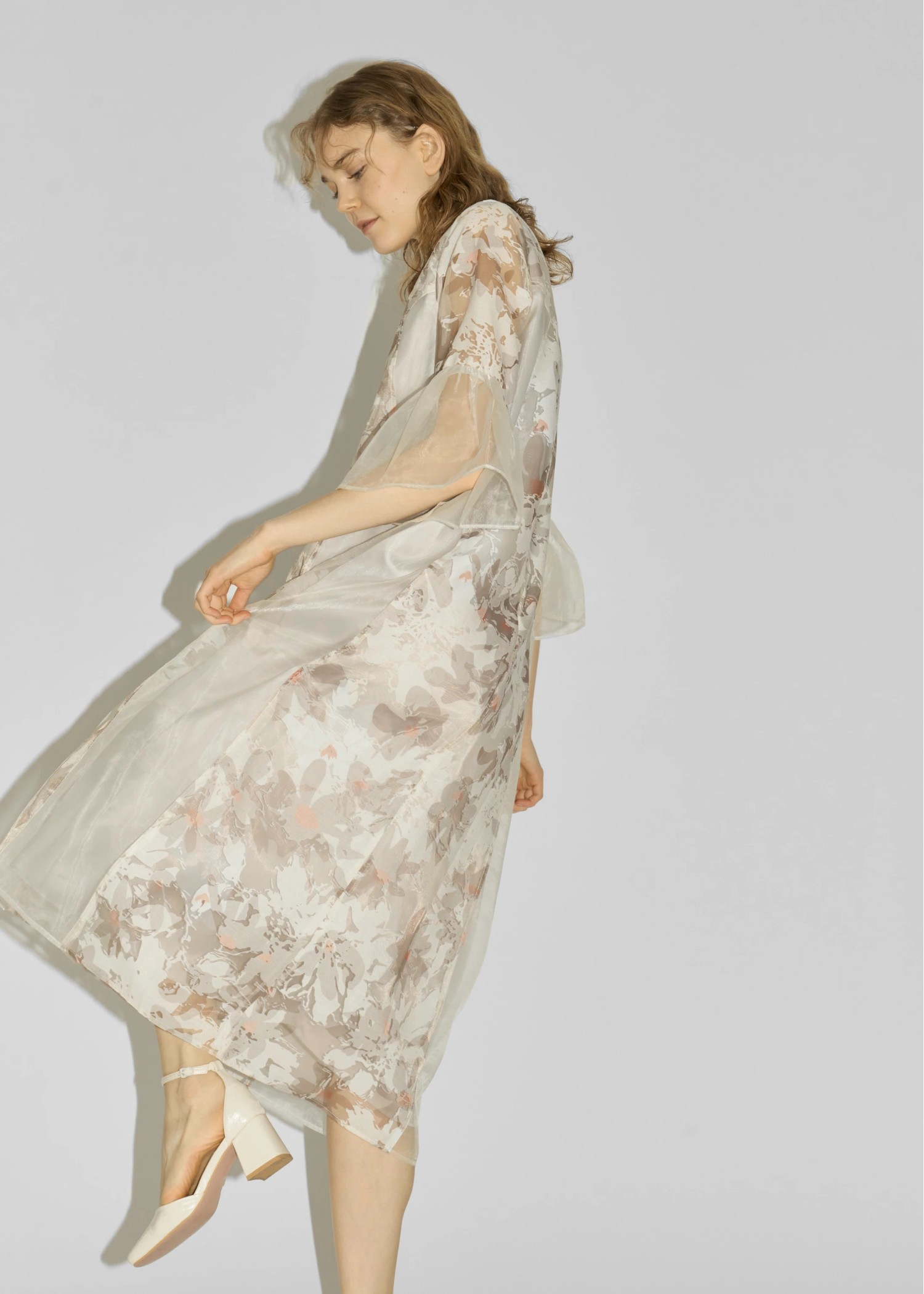 sheer flower organdy patchwork OP