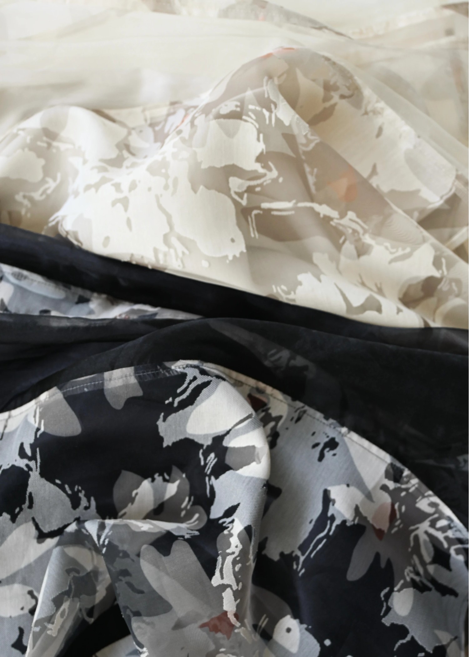 sheer flower organdy patchwork OP