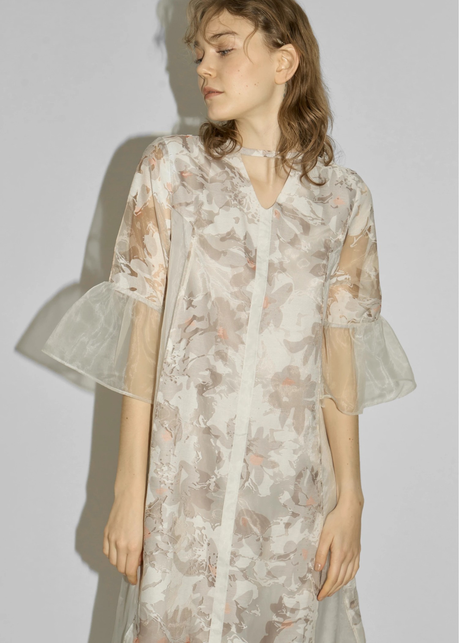 sheer flower organdy patchwork OP