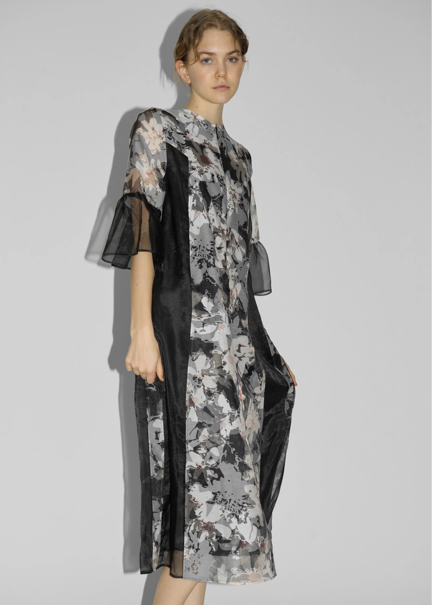 sheer flower organdy patchwork OP