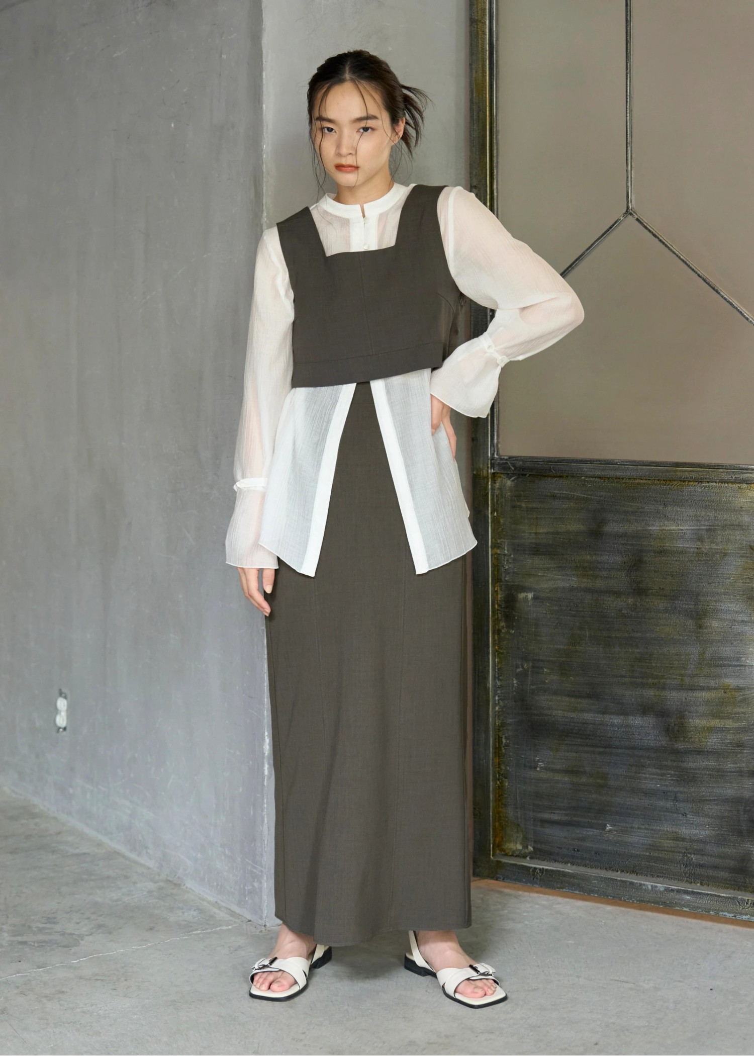 georgette removal stitch work 2piece OP