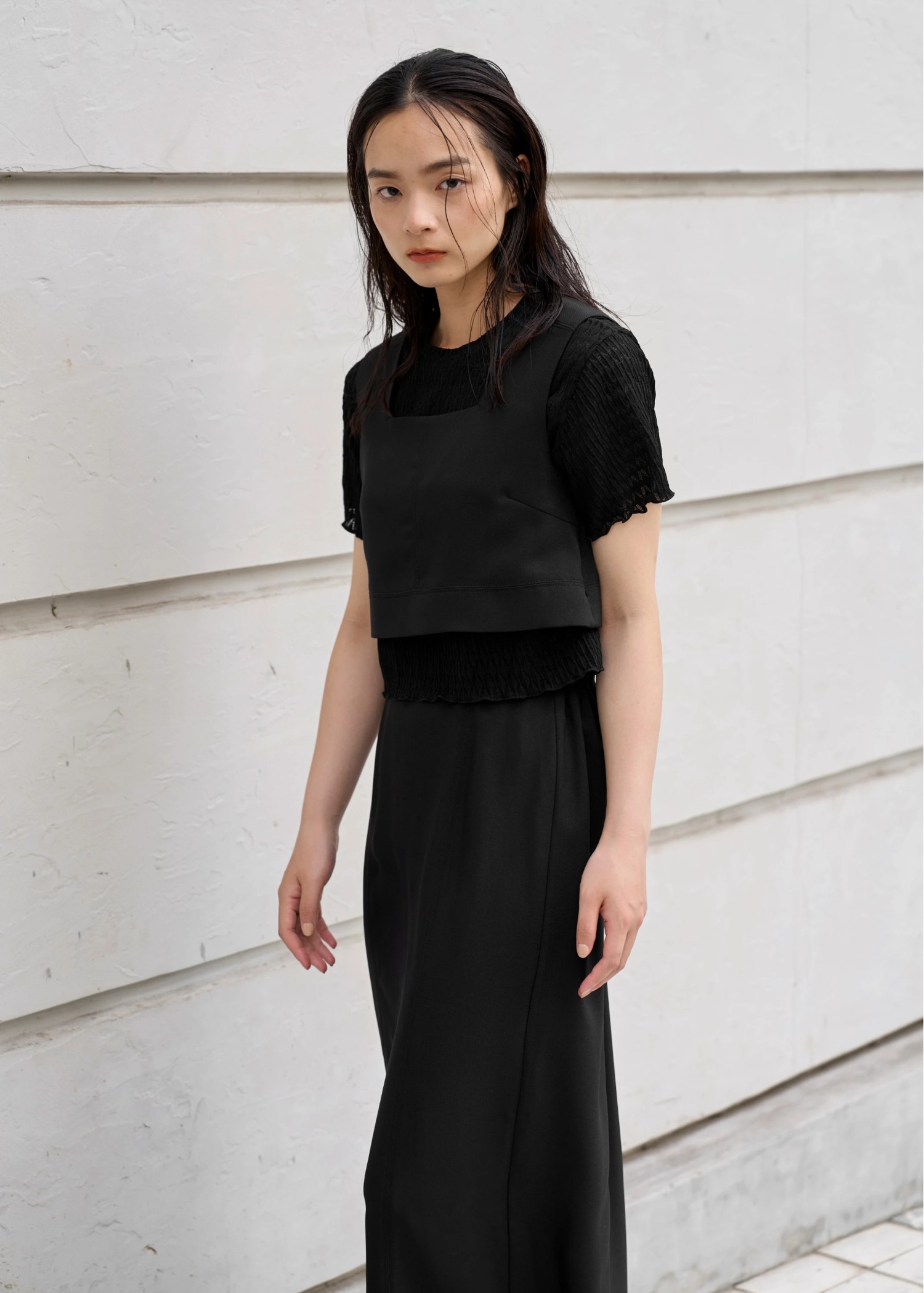 georgette removal stitch work 2piece OP