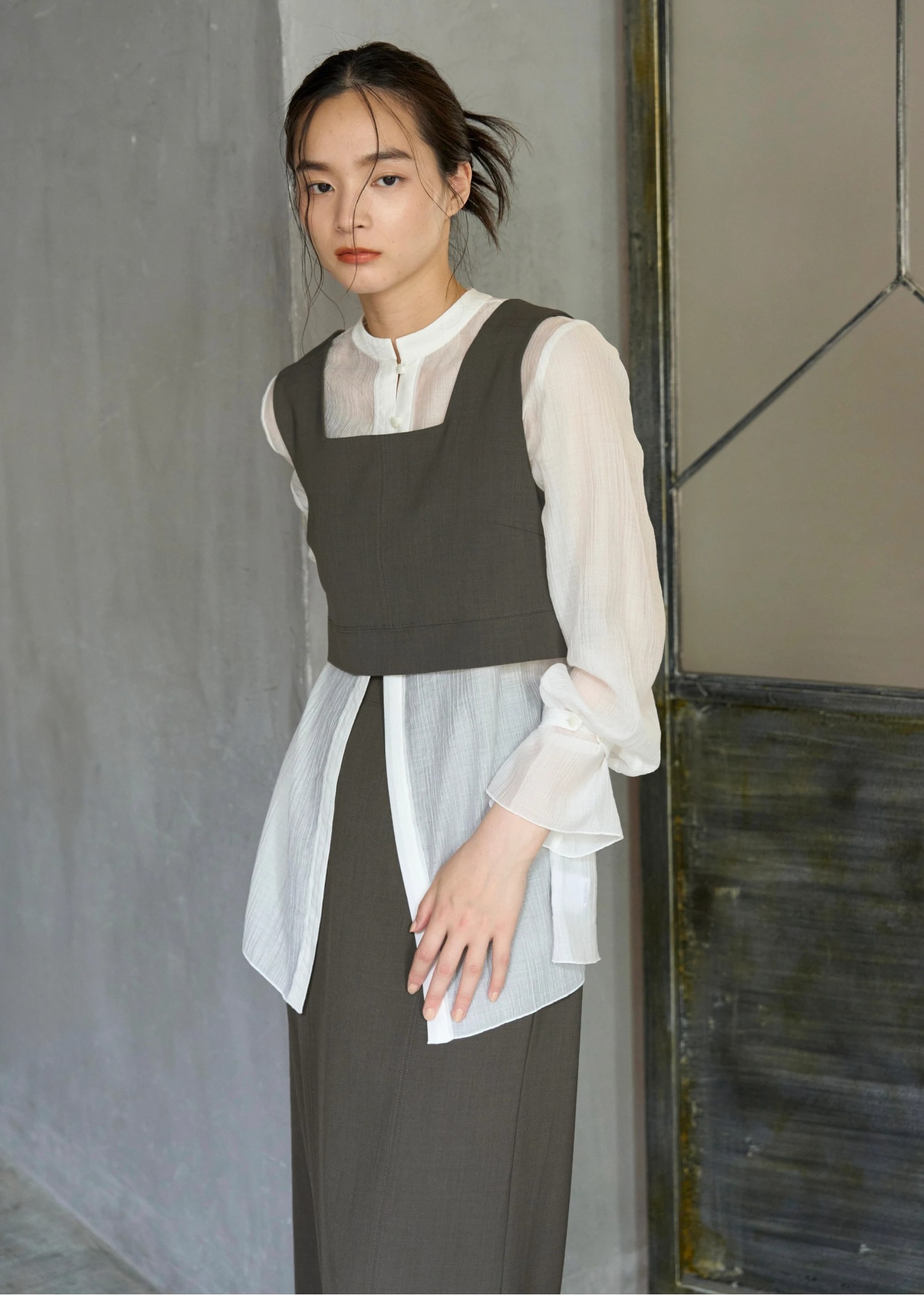 georgette removal stitch work 2piece OP