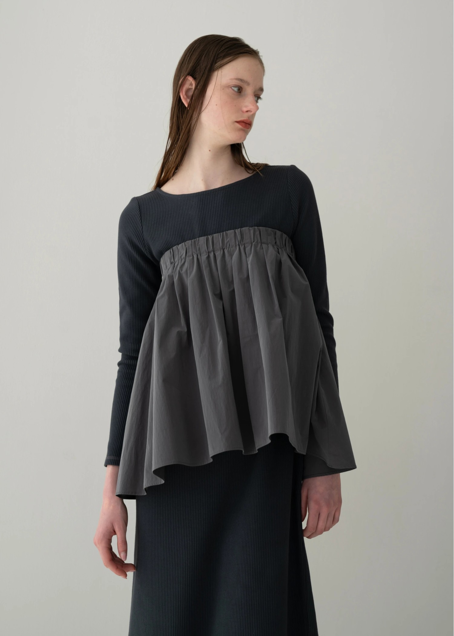 gather bare tops combination rib OP