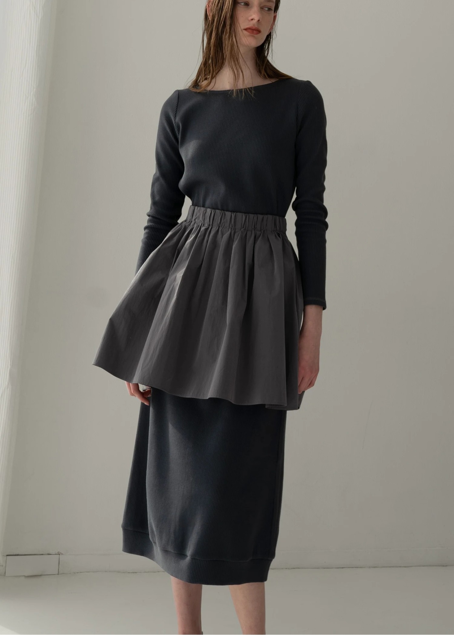 gather bare tops combination rib OP