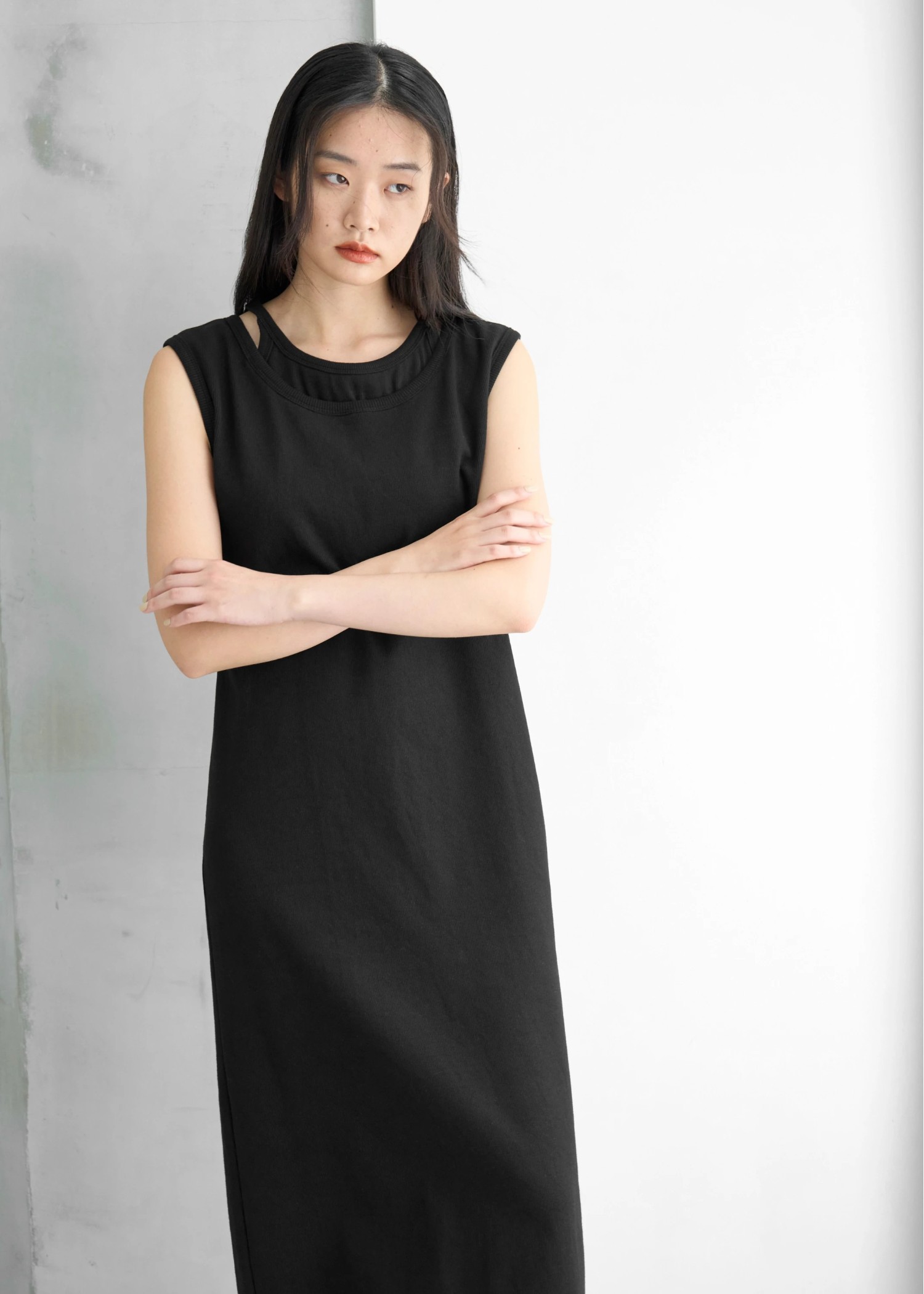 open shoulder layered like rib OP