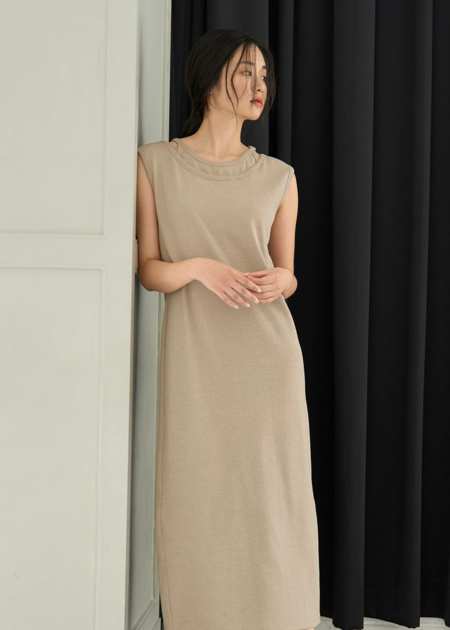 open shoulder layered like rib OP