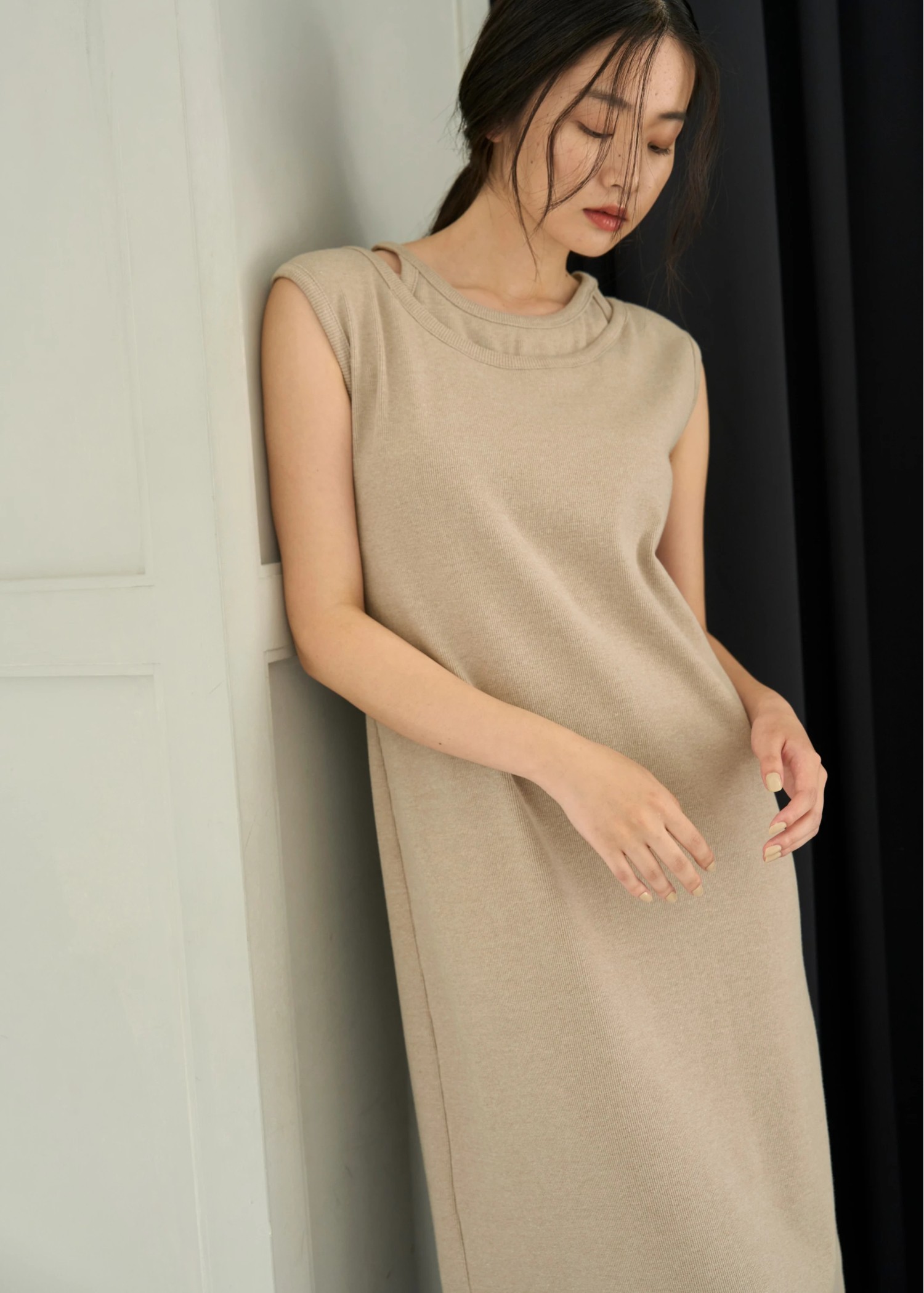 open shoulder layered like rib OP