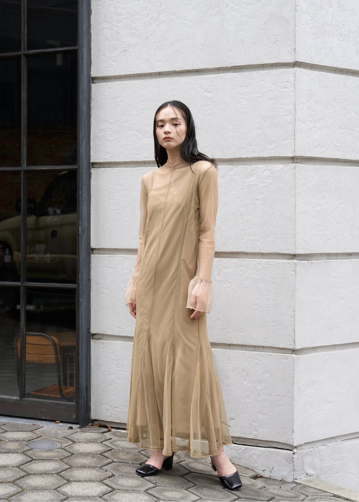 dot tulle sheer mermaid OP