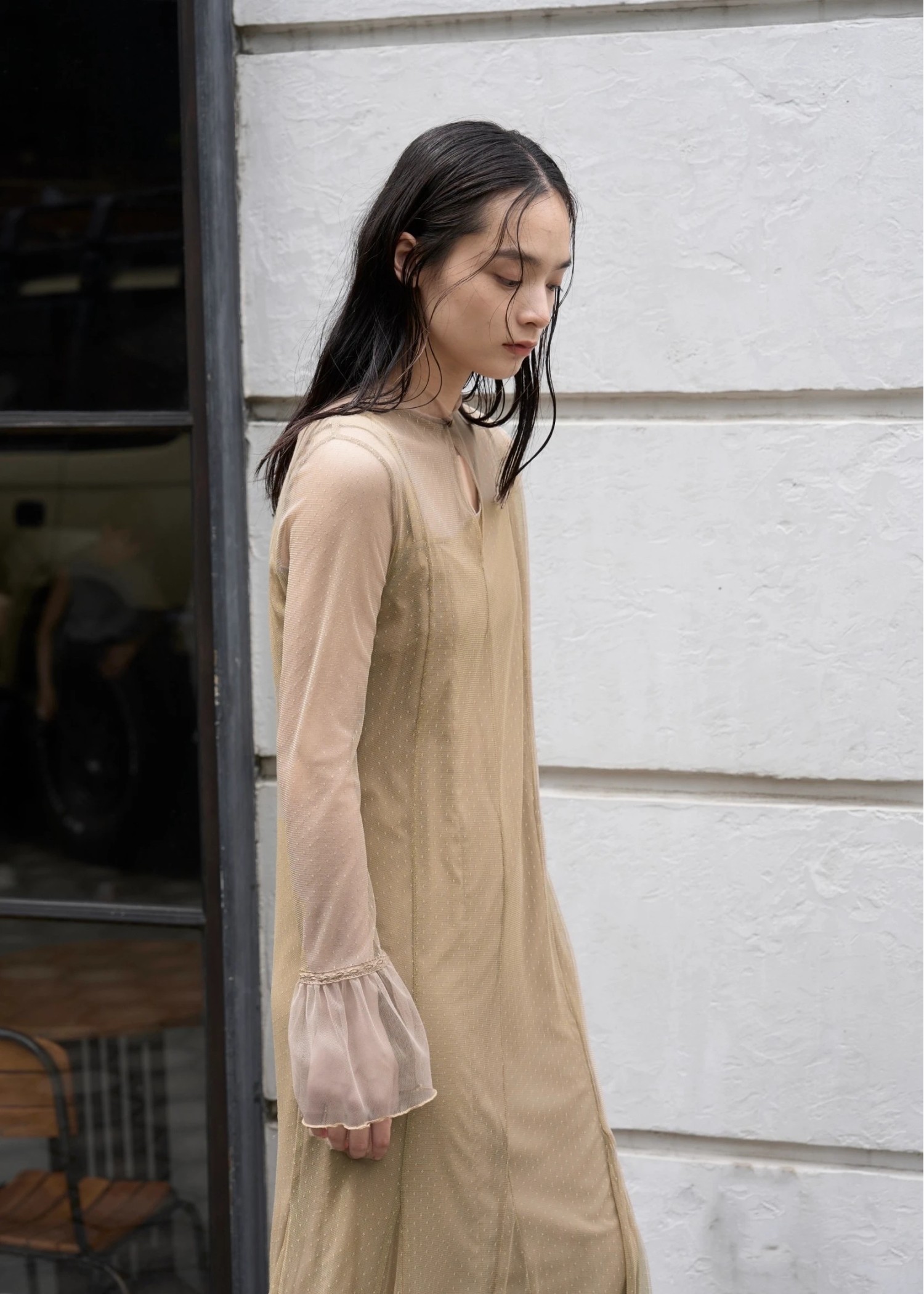 dot tulle sheer mermaid OP