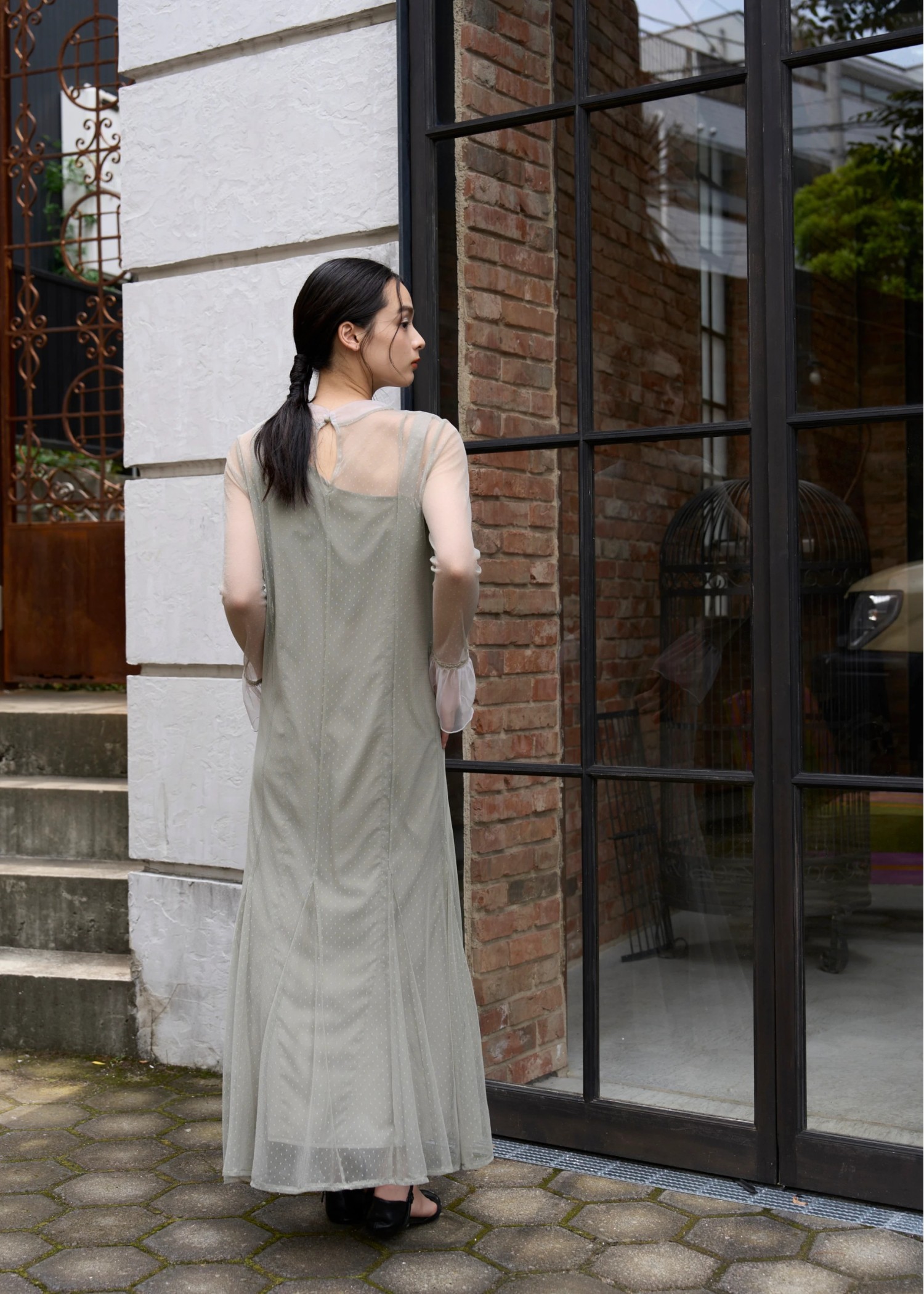 dot tulle sheer mermaid OP