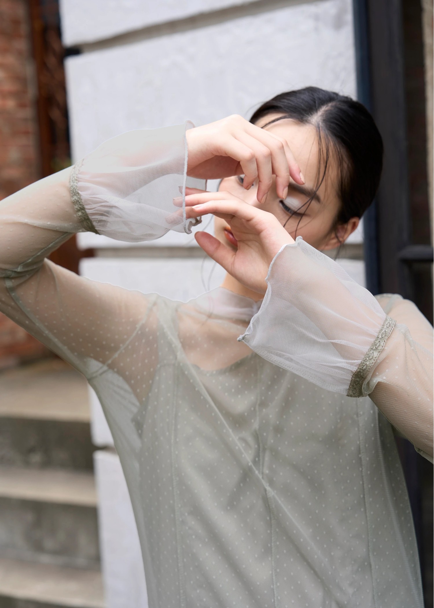 dot tulle sheer mermaid OP