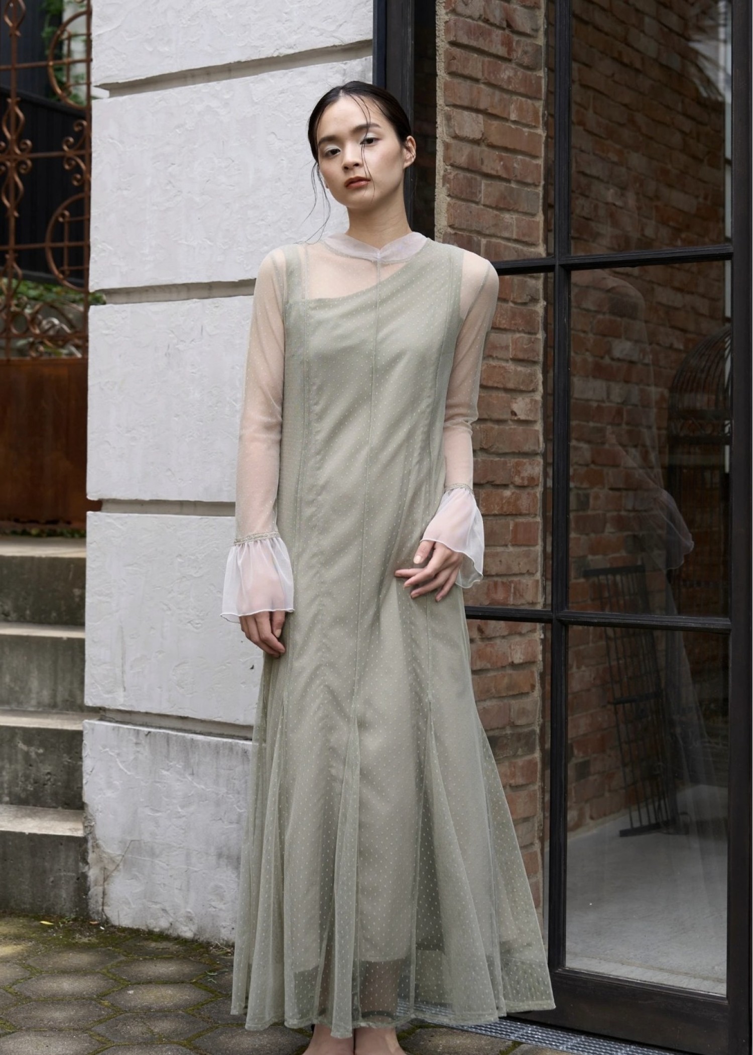 dot tulle sheer mermaid OP