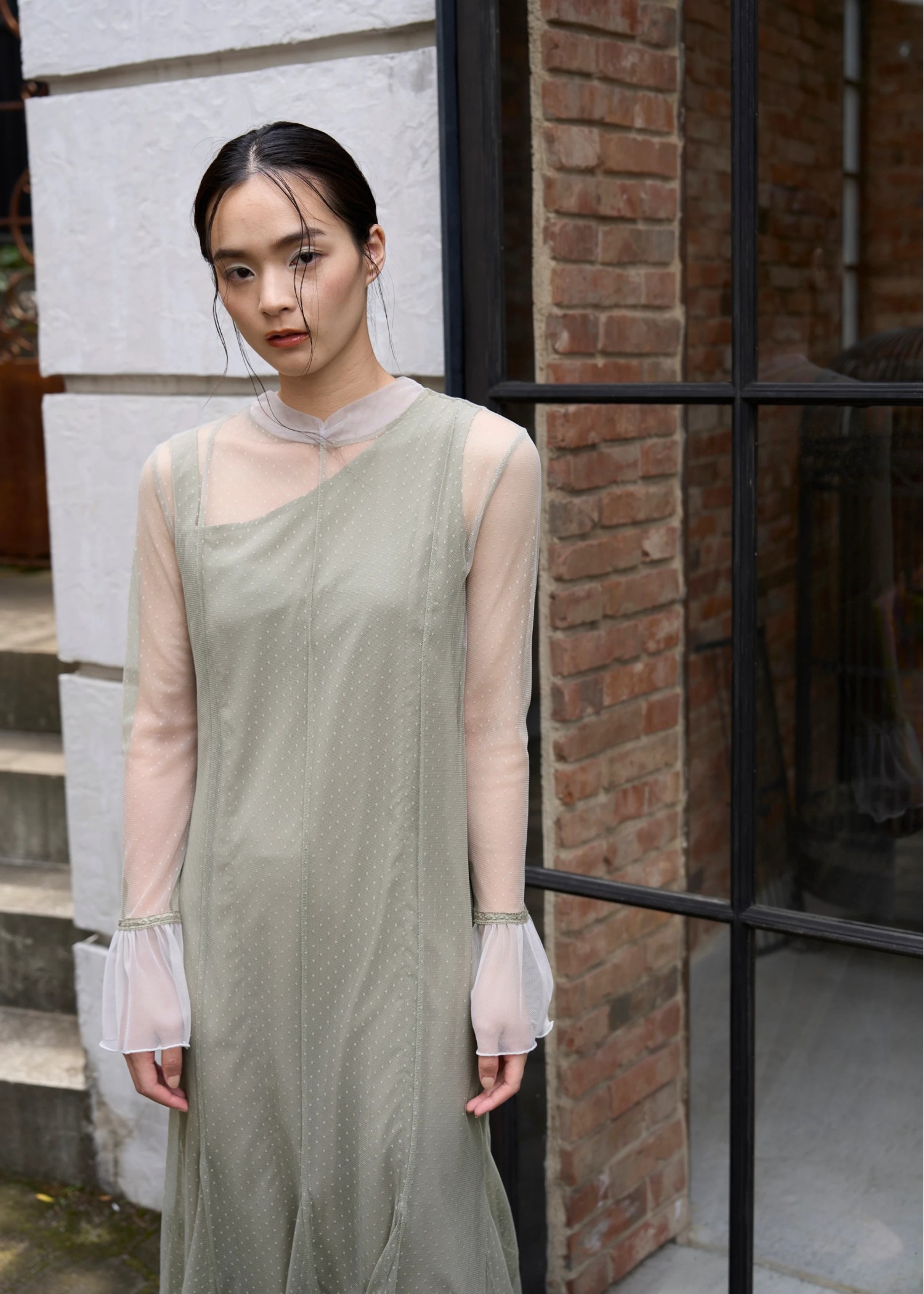 dot tulle sheer mermaid OP