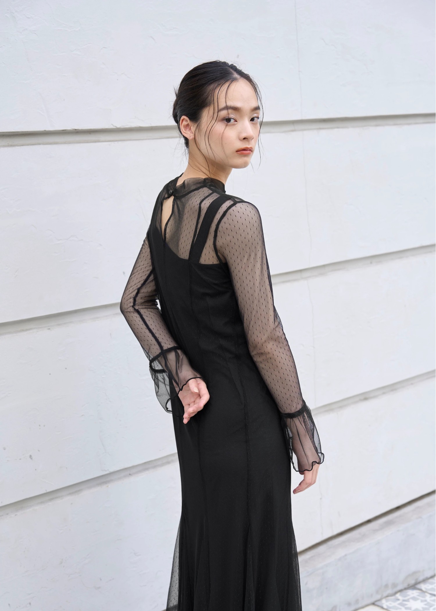 dot tulle sheer mermaid OP